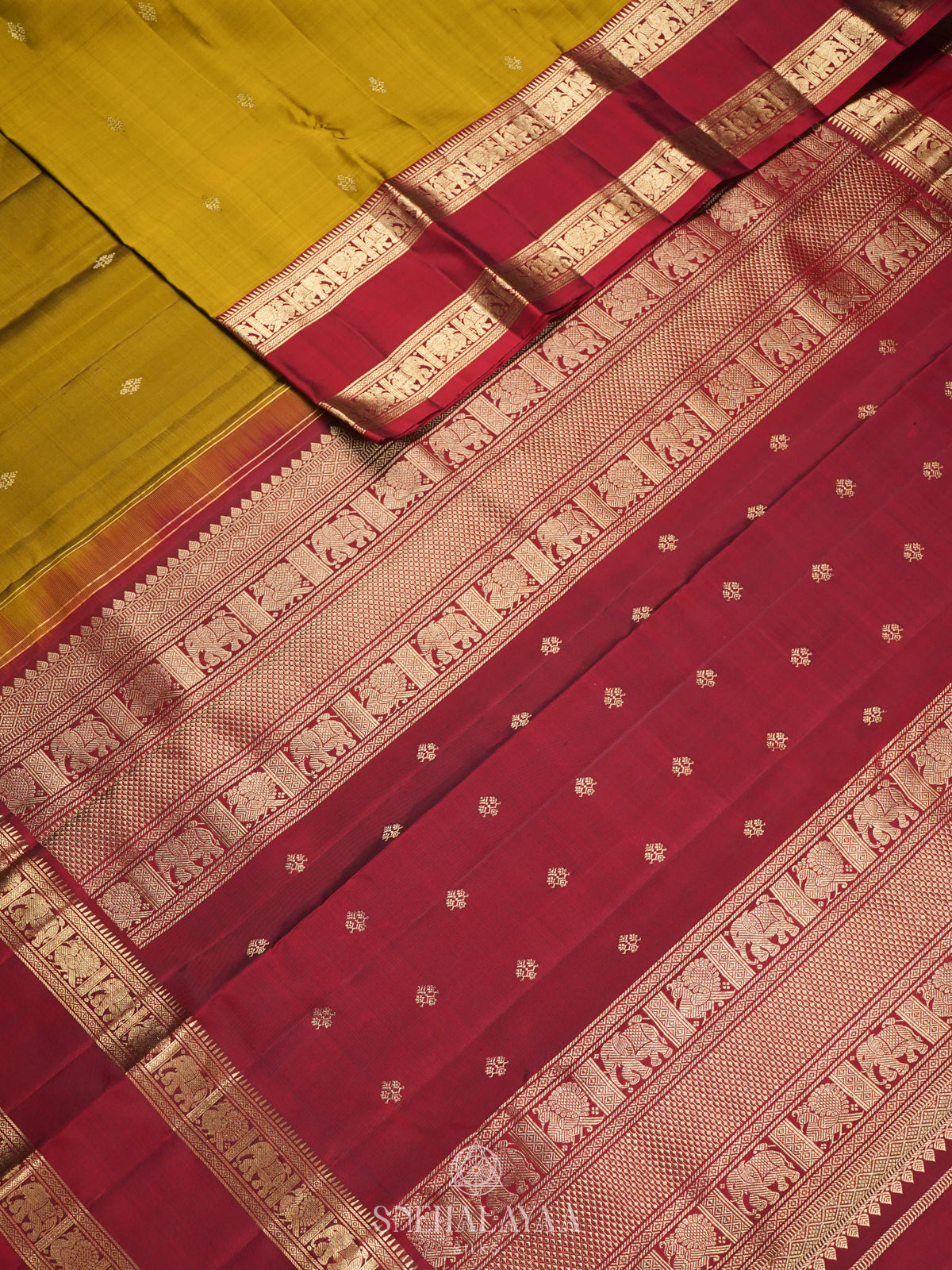 Mustard Kanjivaram Silk Saree