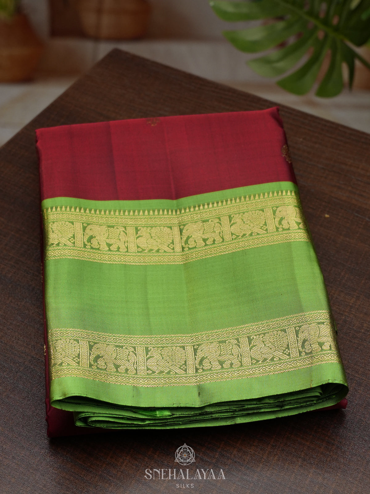 Maroon Kanjivaram Silk Saree
