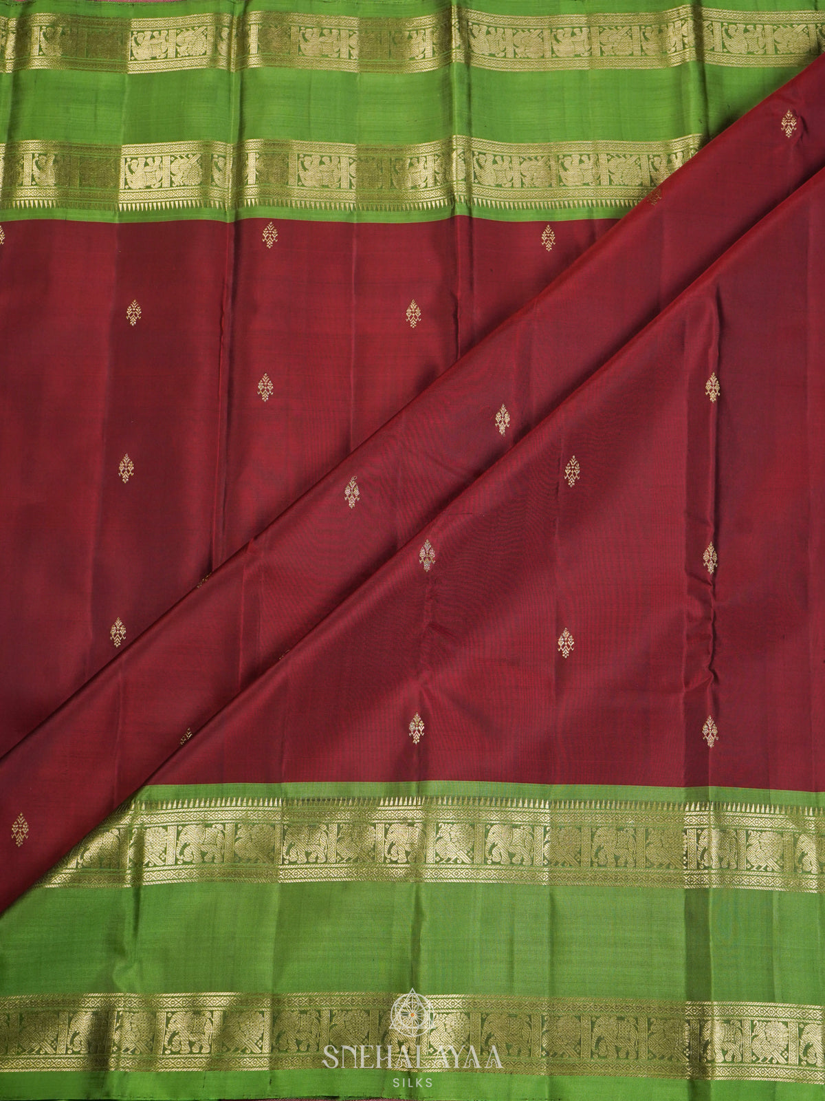 Maroon Kanjivaram Silk Saree