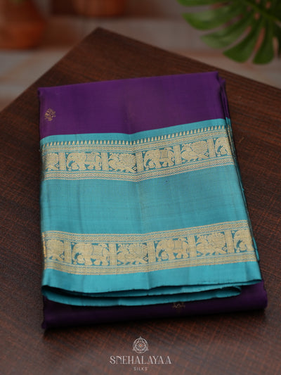 Purple Kanjivaram Silk Saree