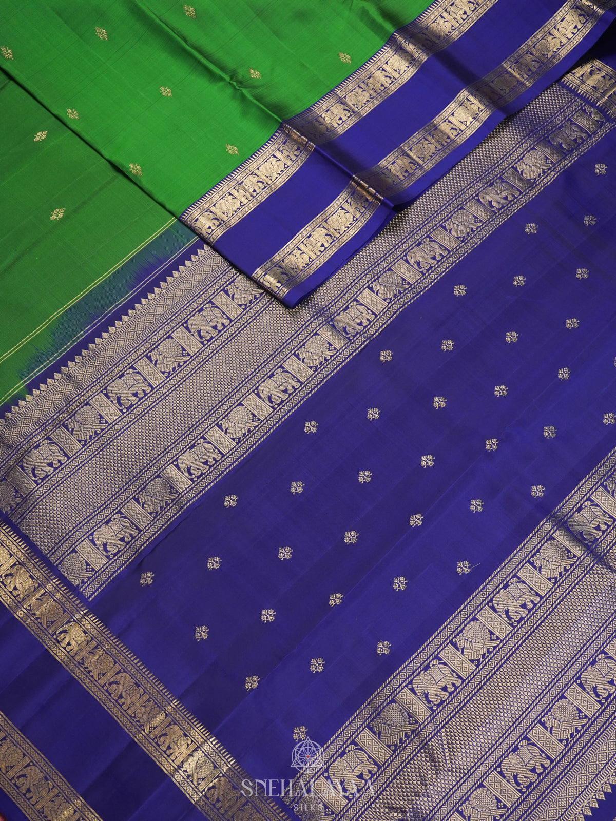 Emerald Green Kanjivaram Silk Saree