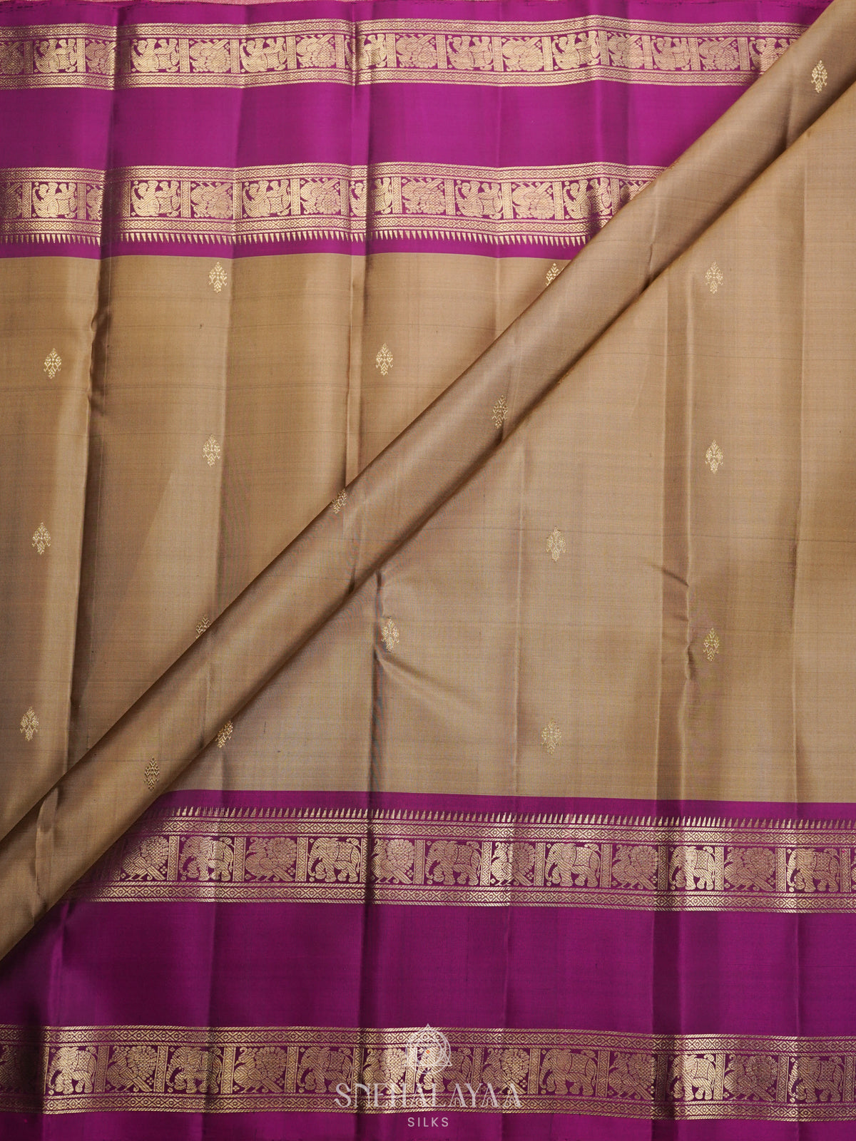 Gold Kanjivaram Silk Saree