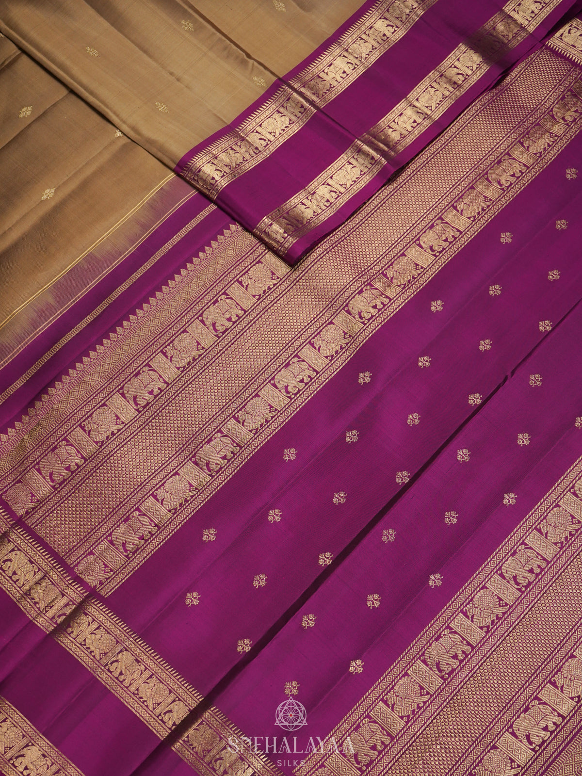 Gold Kanjivaram Silk Saree