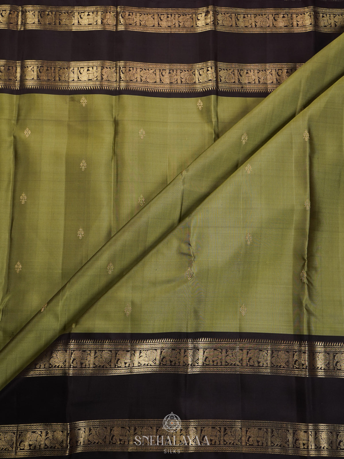 Pista Green Kanjivaram Silk Saree