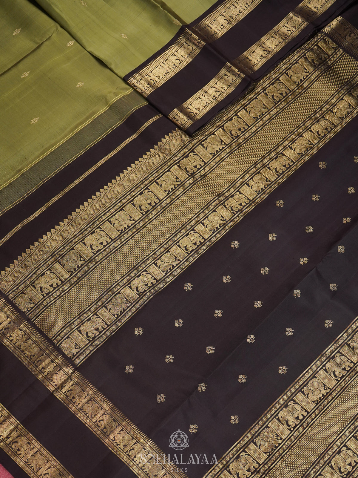 Pista Green Kanjivaram Silk Saree
