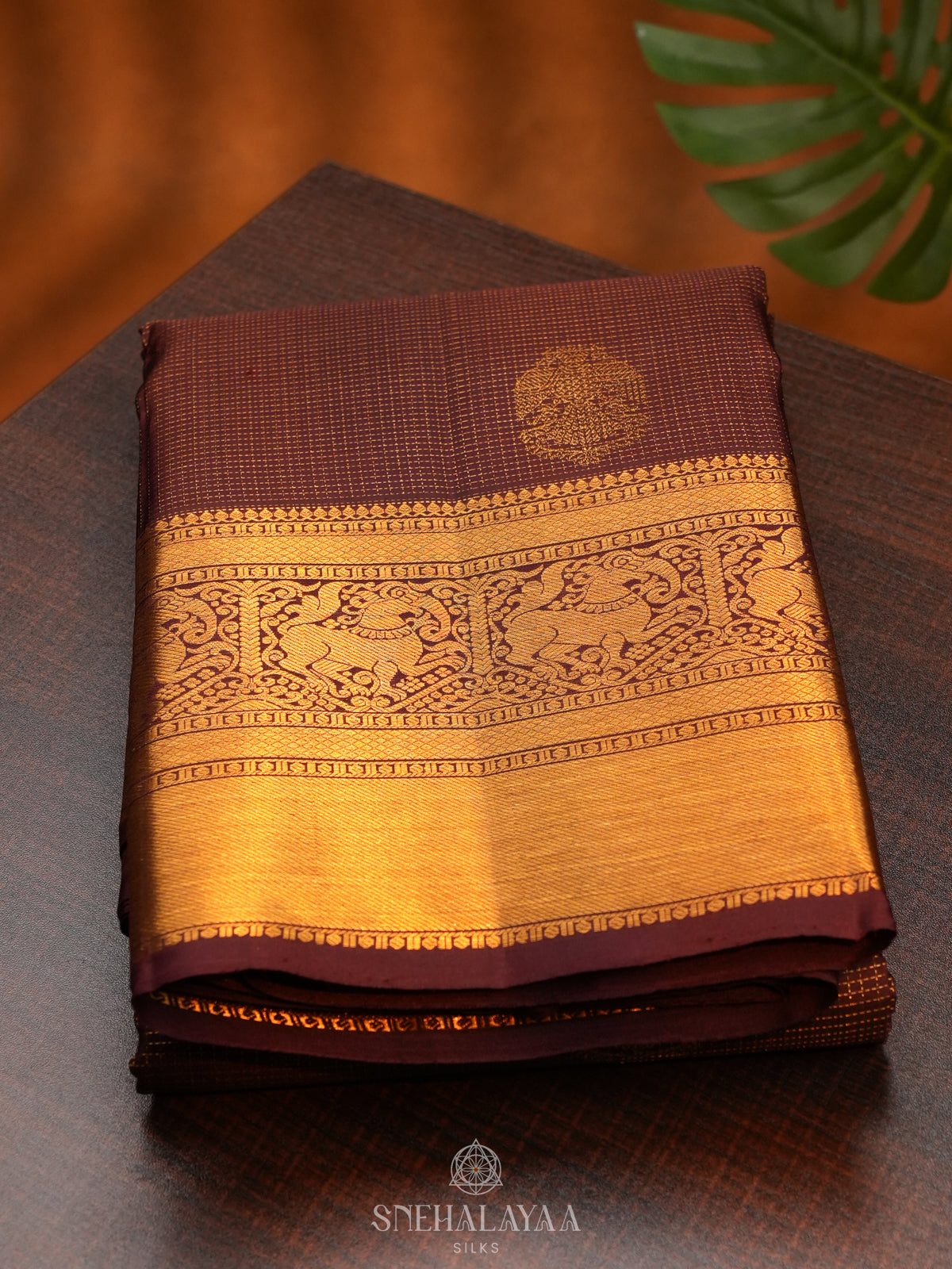Coffee Brown Kanjivaram Silk Saree