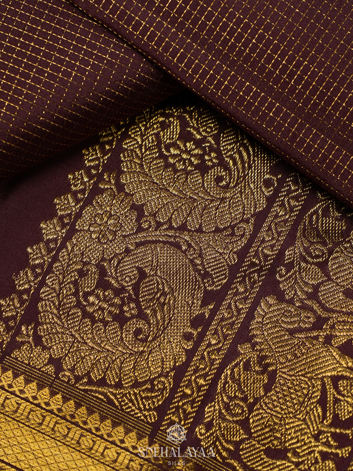 Coffee Brown Kanjivaram Silk Saree