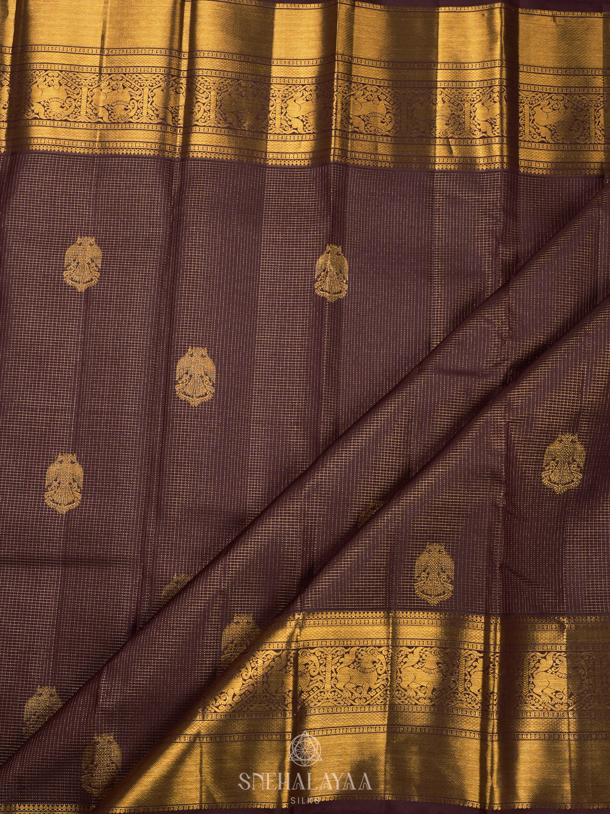 Coffee Brown Kanjivaram Silk Saree