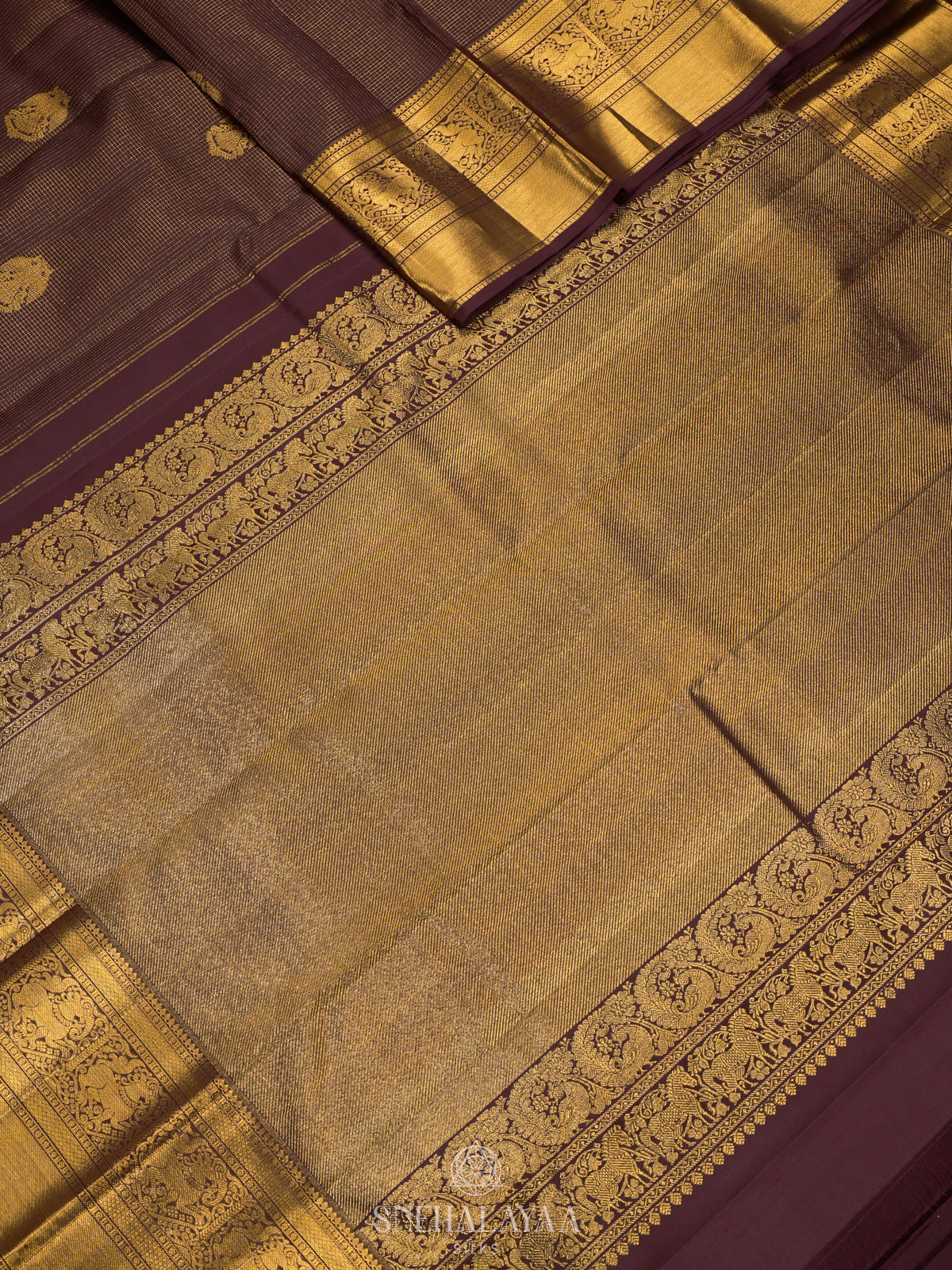 Coffee Brown Kanjivaram Silk Saree