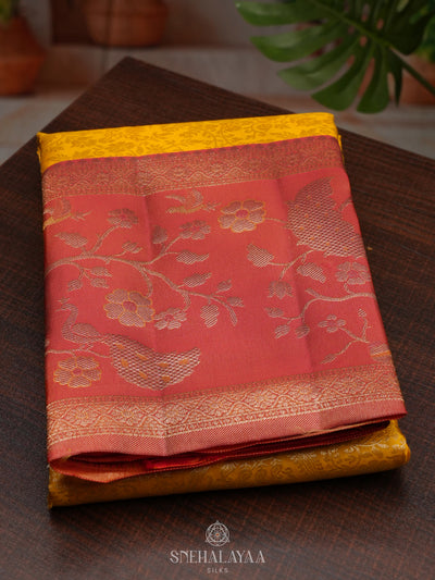 Mango Yellow Kanjivaram Silk Saree