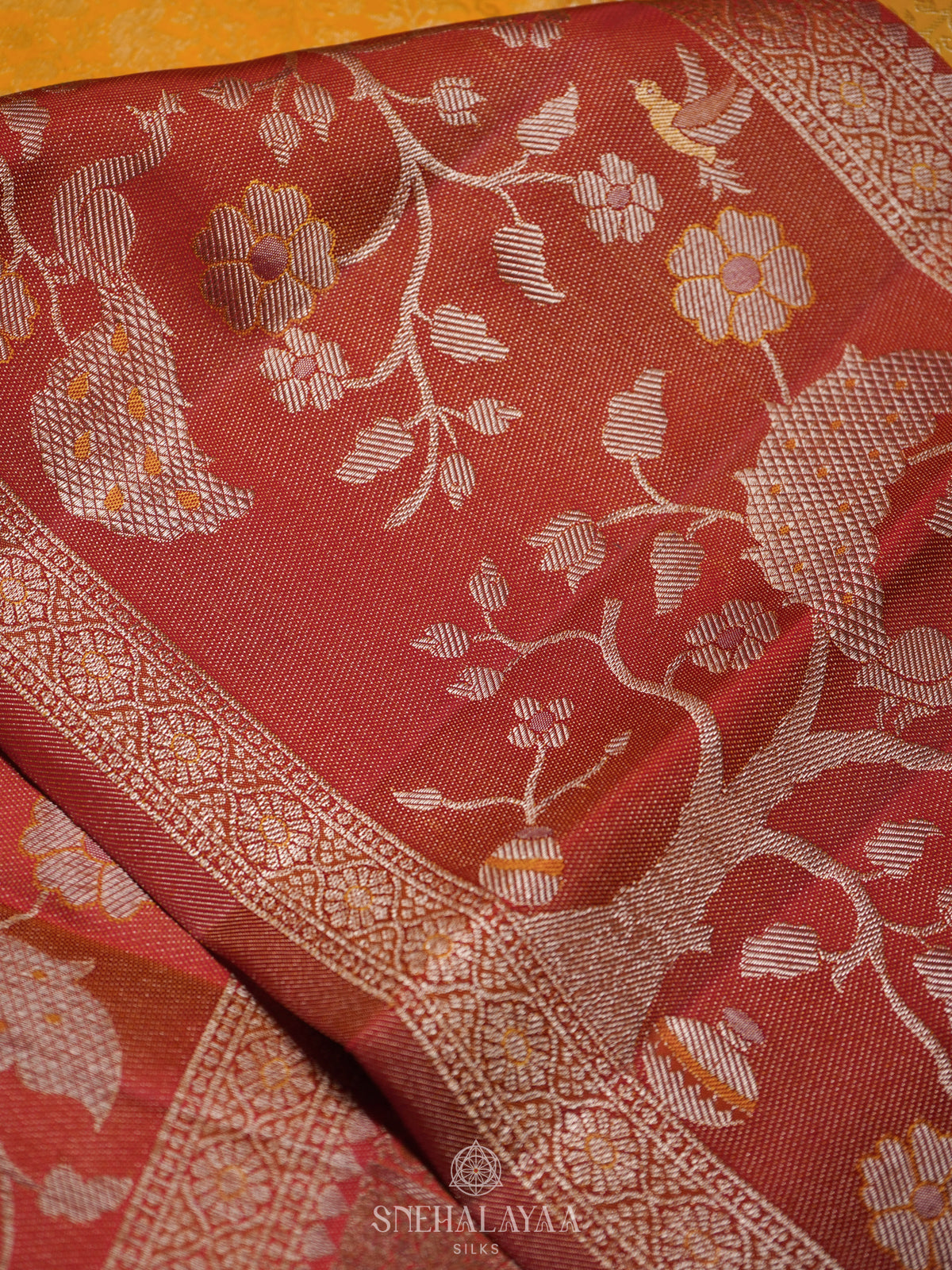 Mango Yellow Kanjivaram Silk Saree
