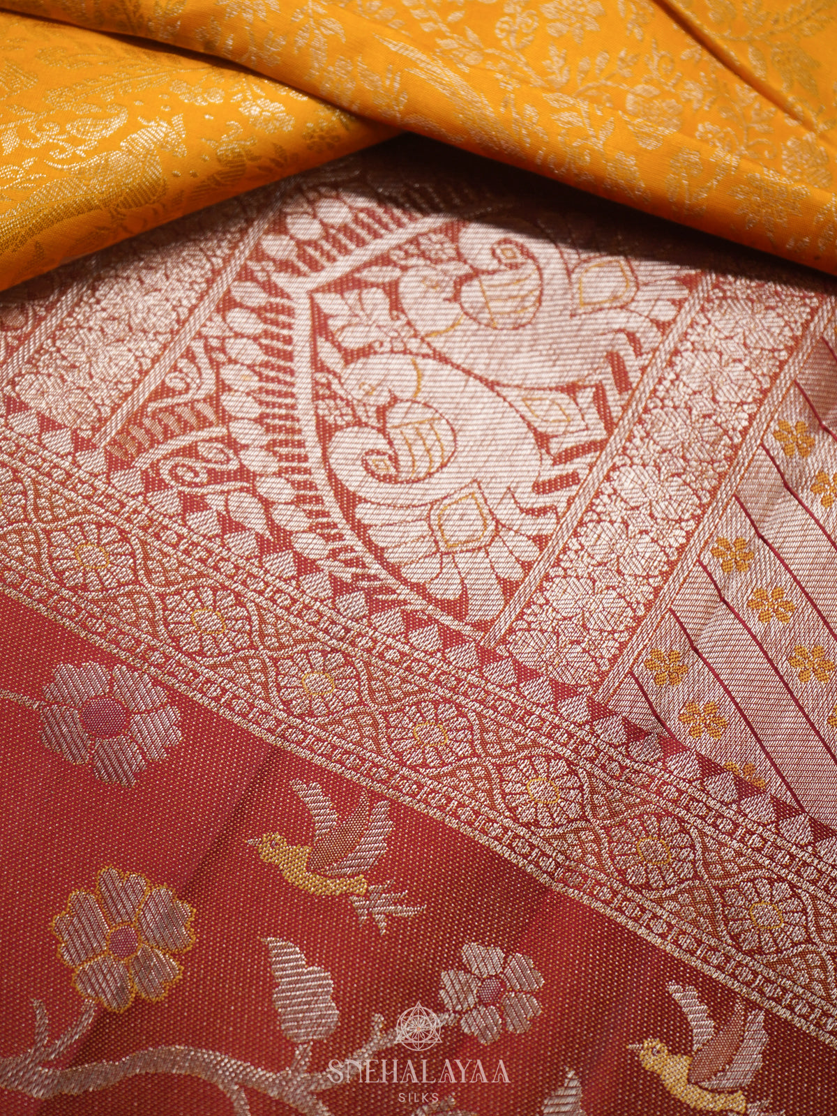 Mango Yellow Kanjivaram Silk Saree