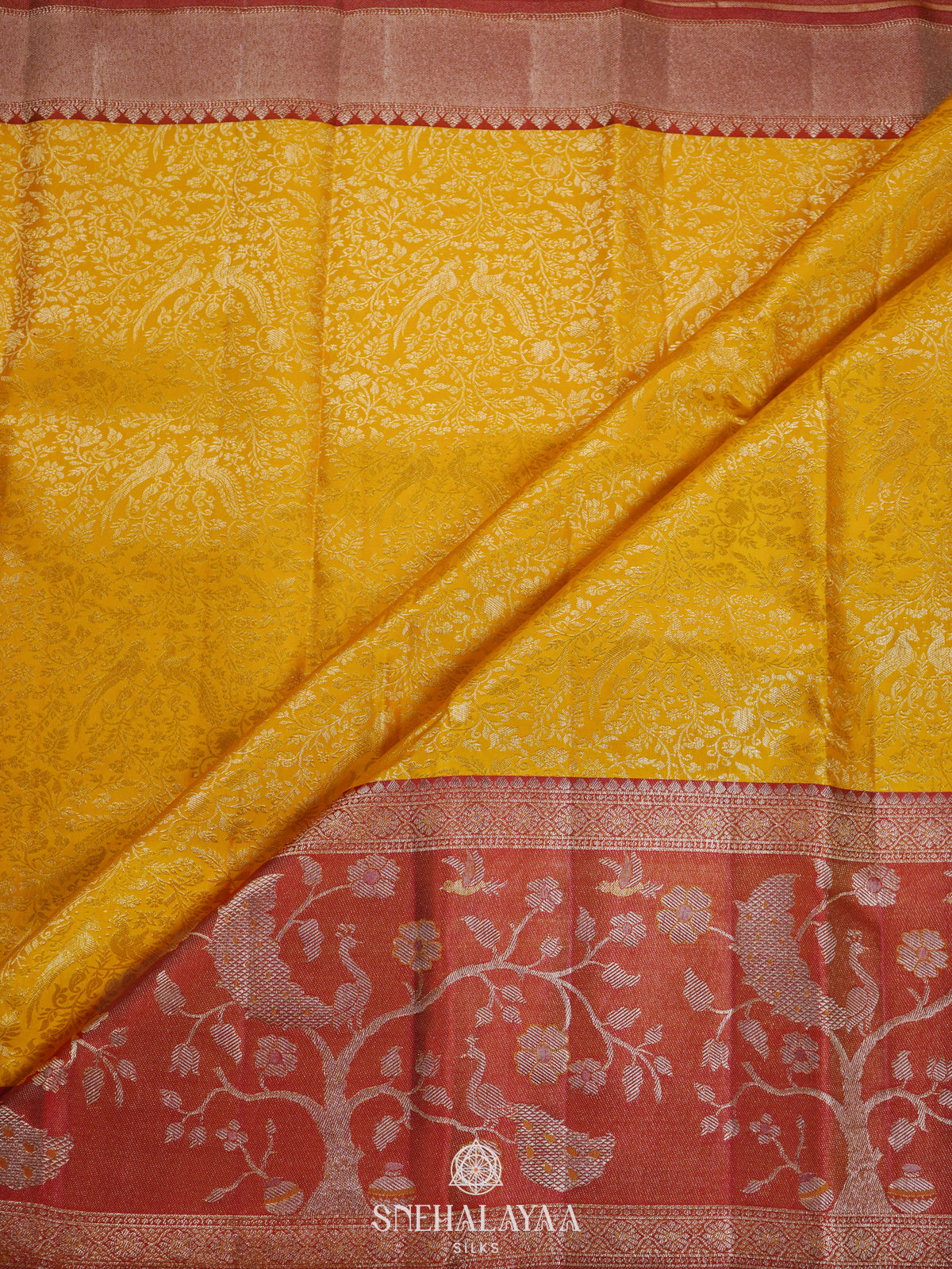 Mango Yellow Kanjivaram Silk Saree