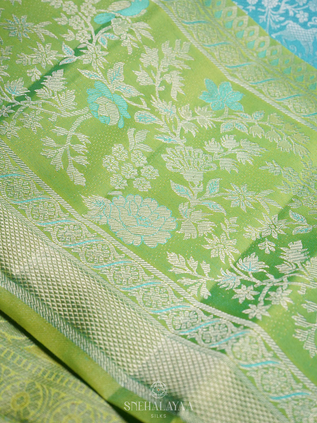 Sky Blue Kanjivaram Silk Saree