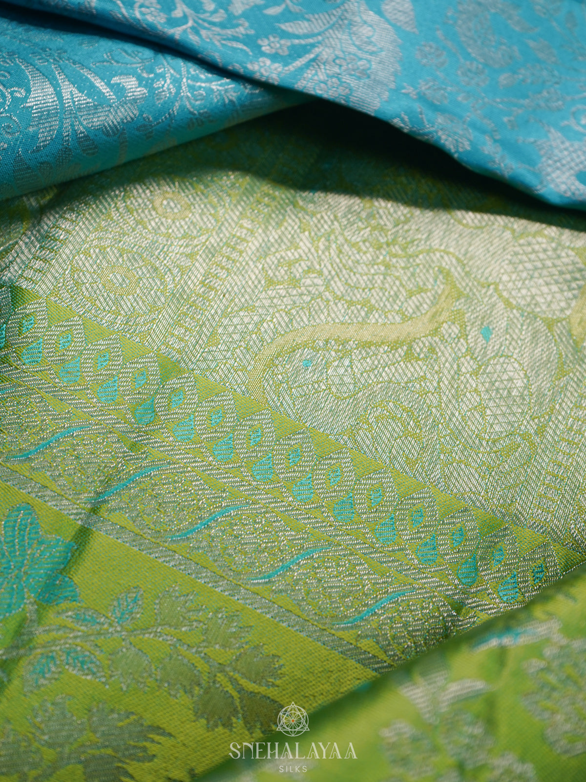 Sky Blue Kanjivaram Silk Saree