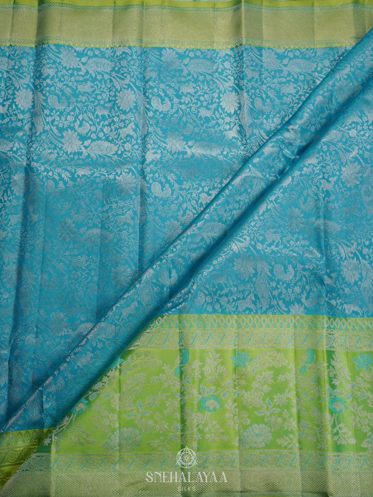 Sky Blue Kanjivaram Silk Saree