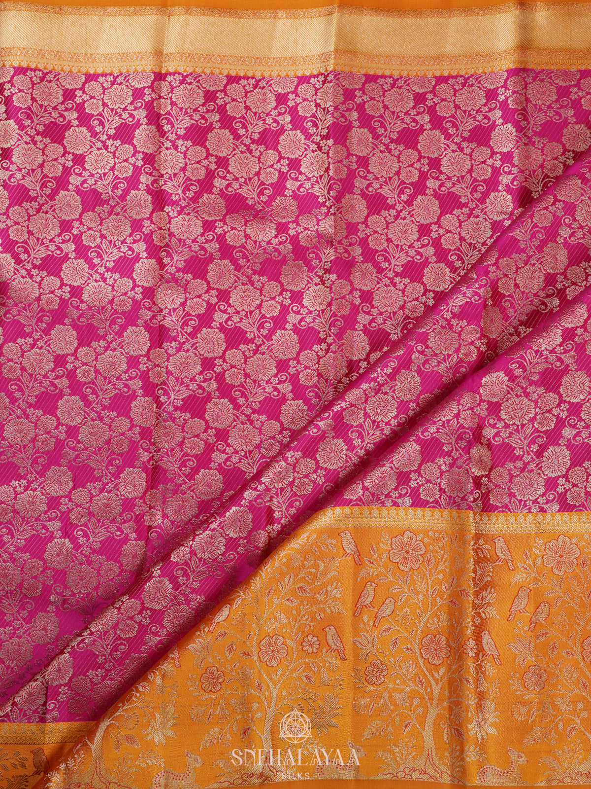 Pink Kanjivaram Silk Saree