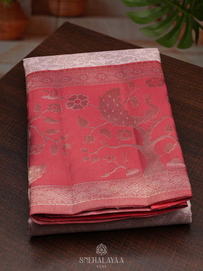 Pale Pink Kanjivaram Silk Saree