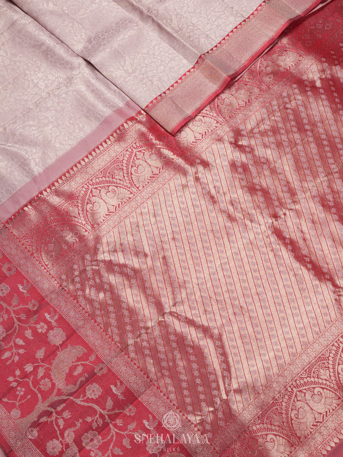 Pale Pink Kanjivaram Silk Saree