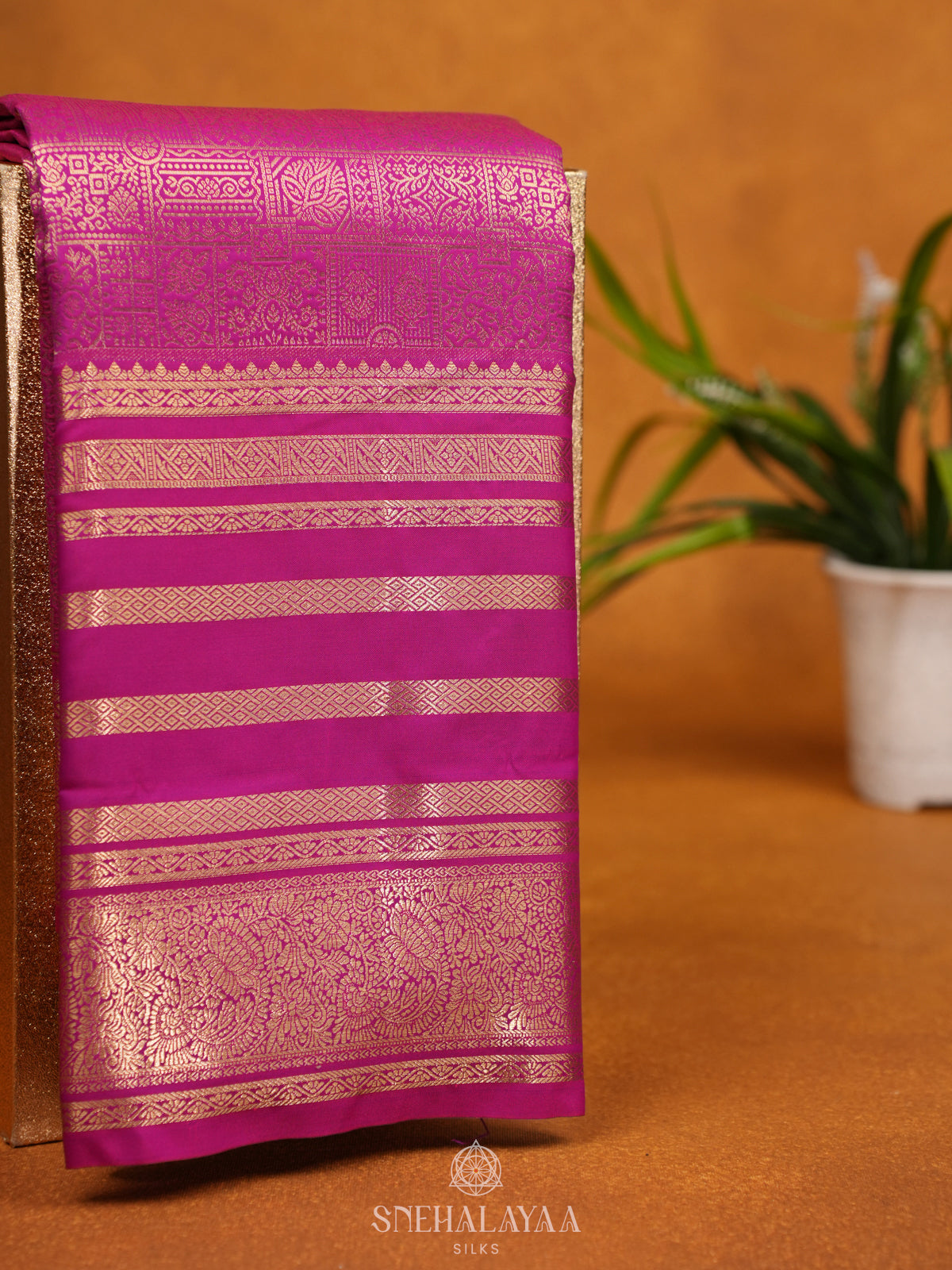 Magenta Pink Art Silk Saree