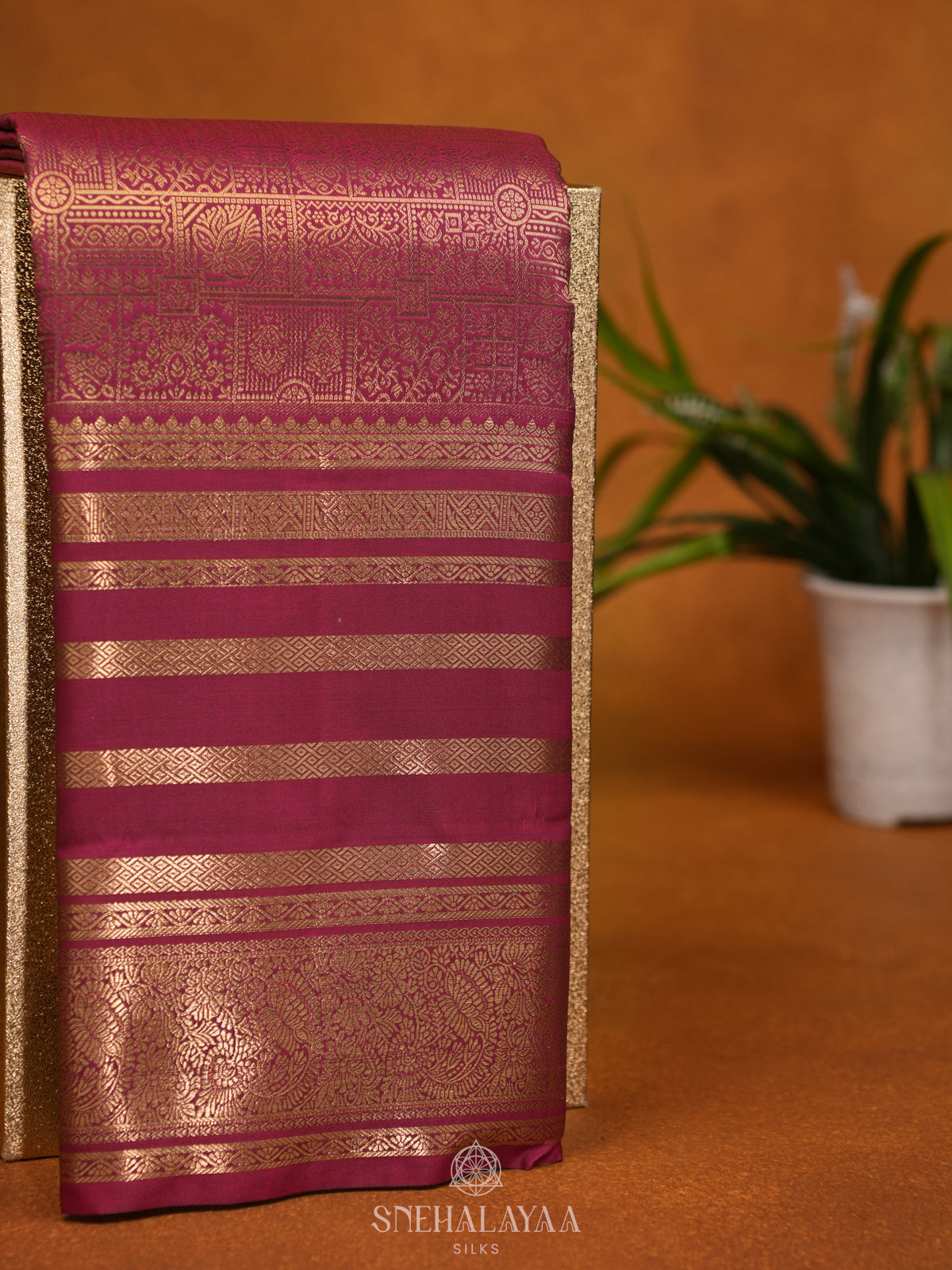 Maroon Art Silk Saree