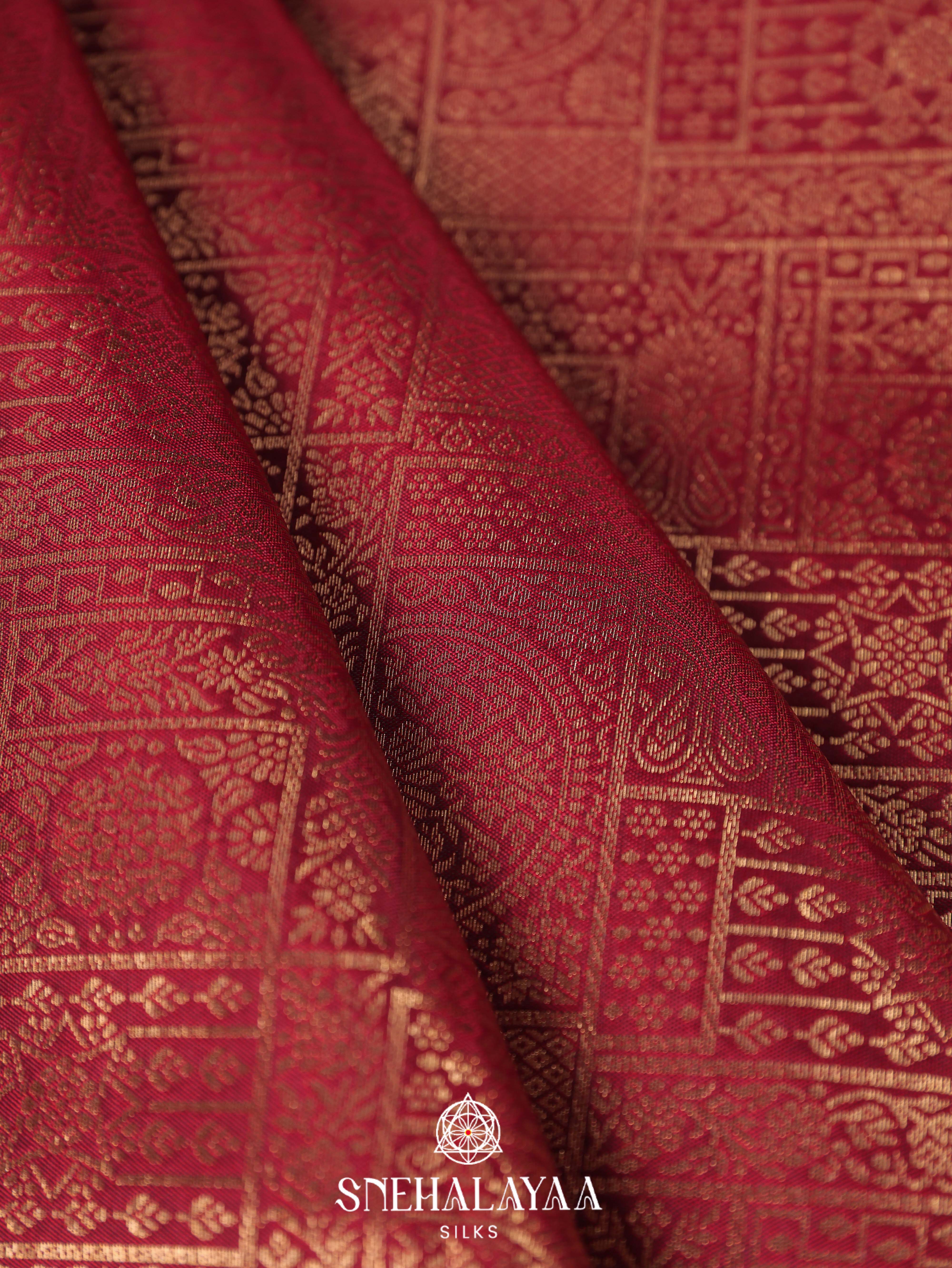 Maroon Art Silk Saree