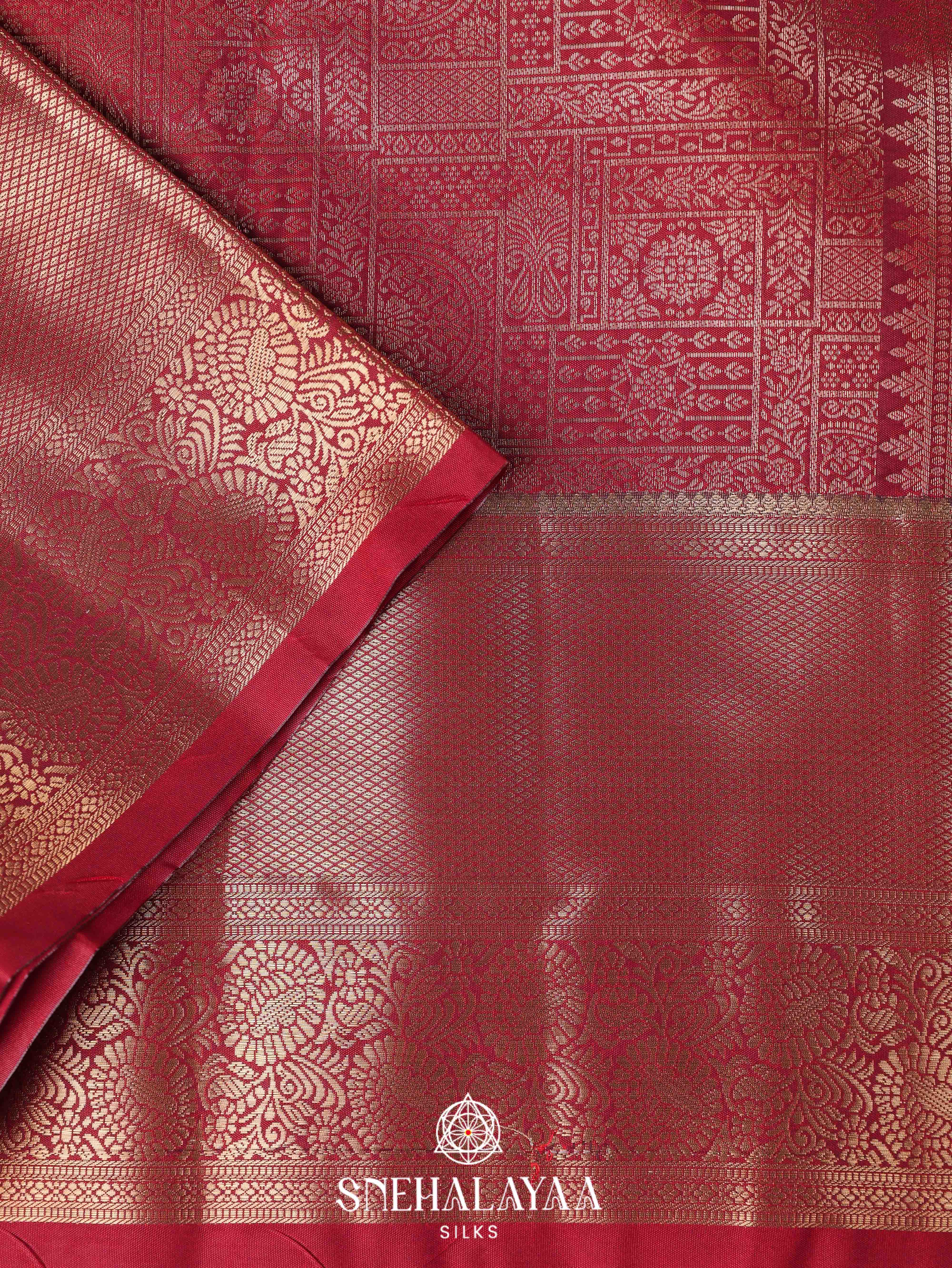 Maroon Art Silk Saree