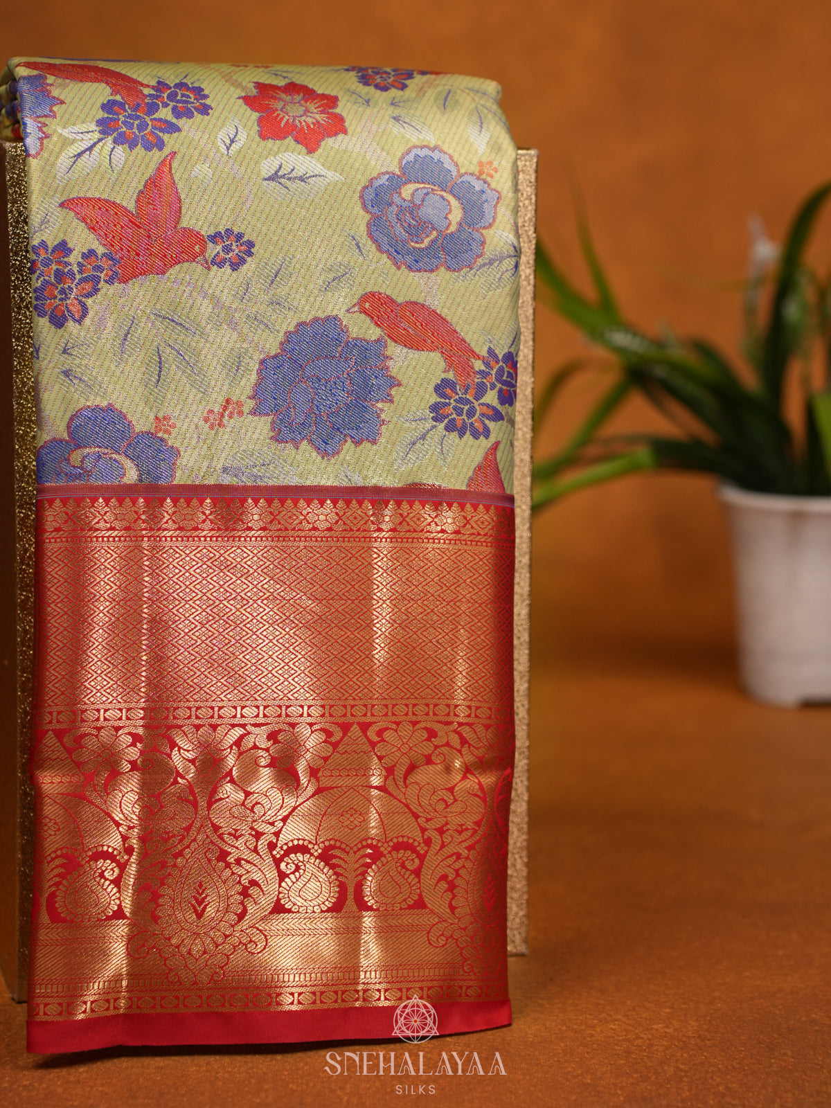 Pale Green Art Silk Saree