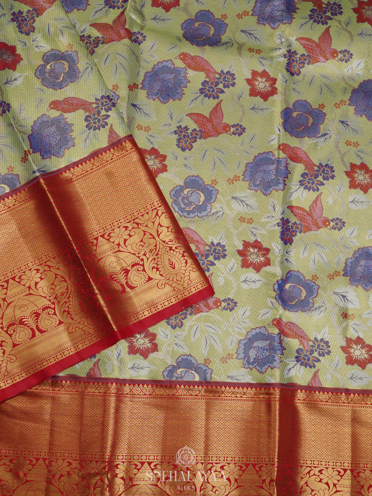 Pale Green Art Silk Saree