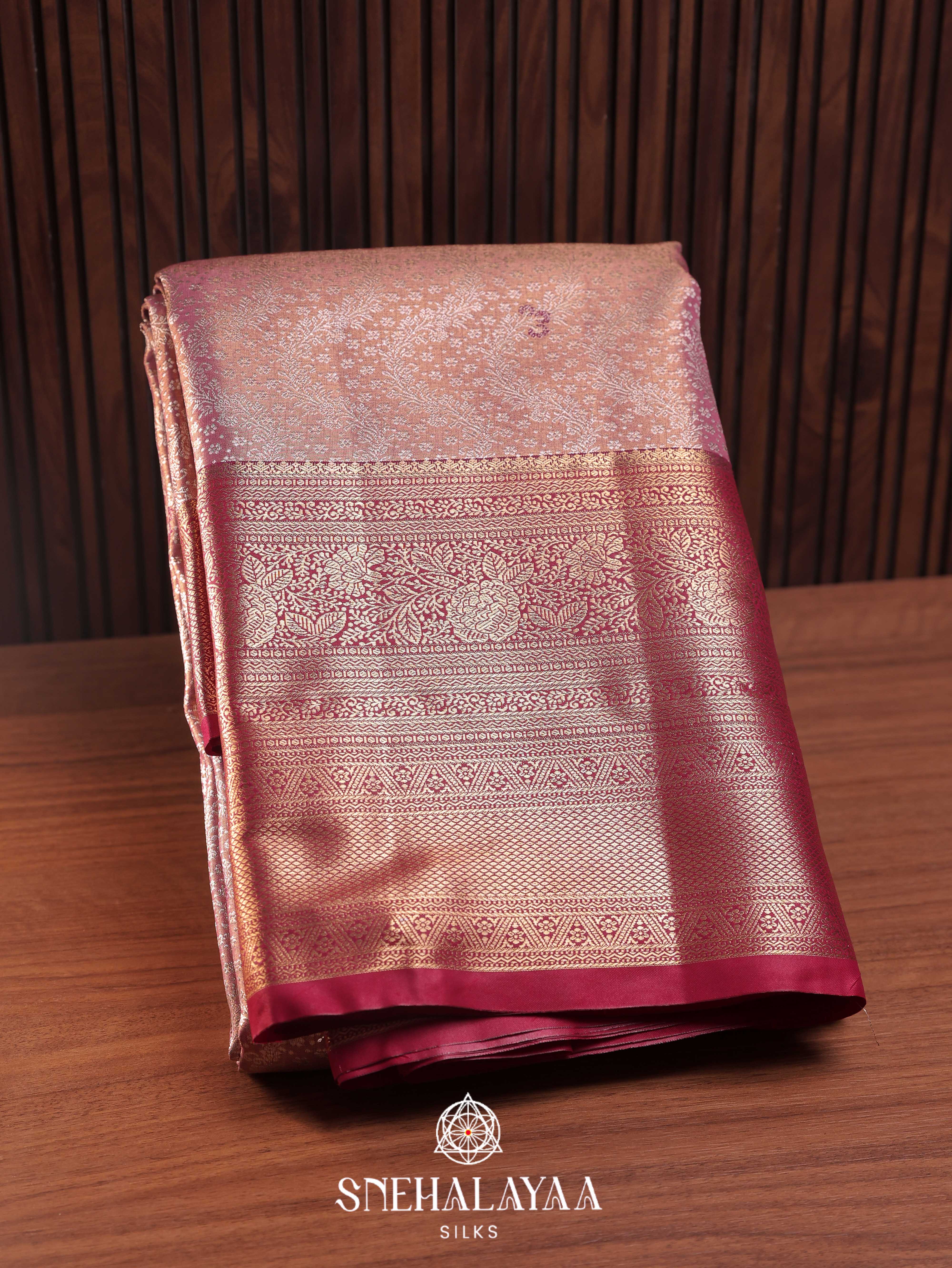 Pink Art Silk Saree