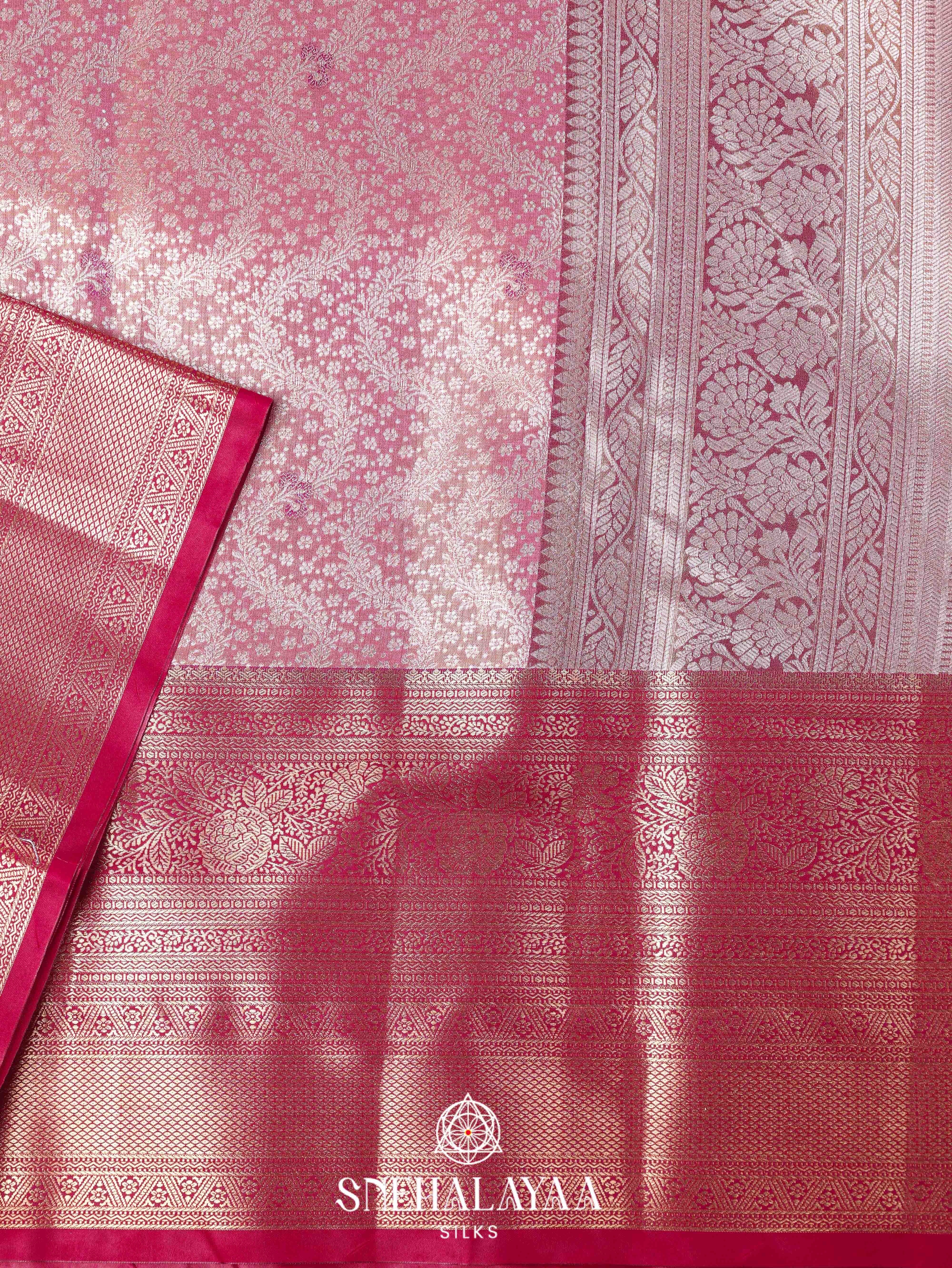 Pink Art Silk Saree