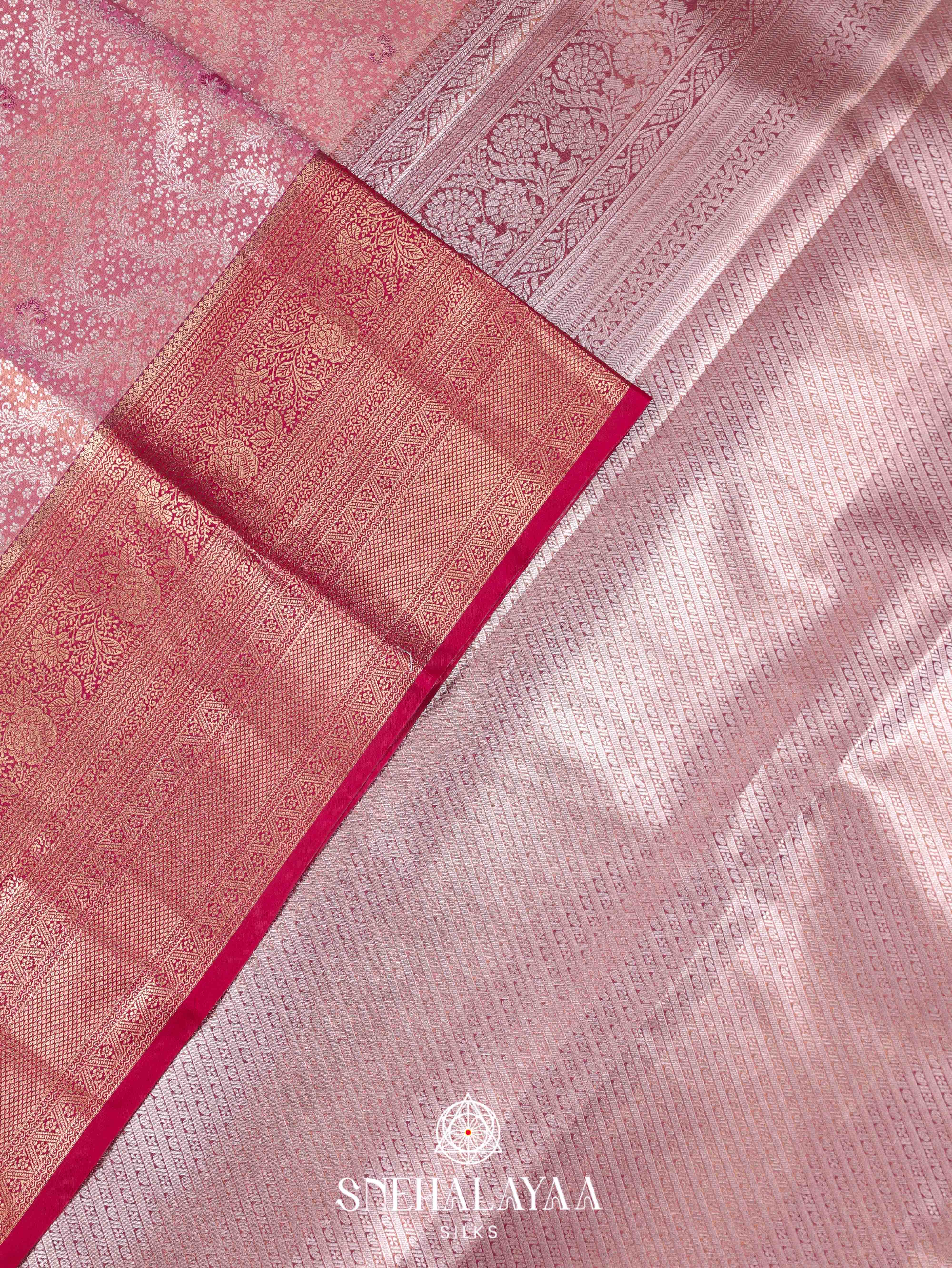Pink Art Silk Saree