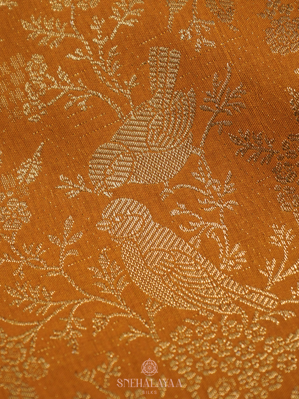 Mustard Yellow Art Silk Saree