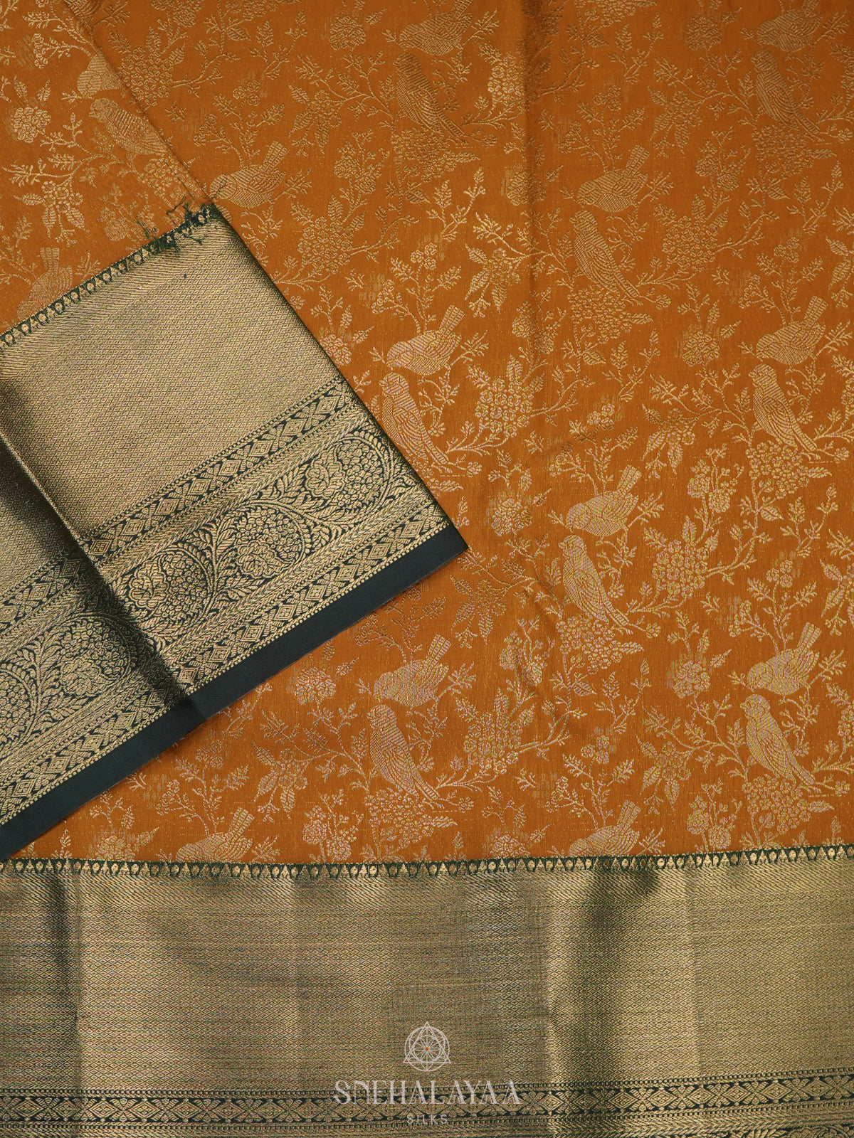 Mustard Yellow Art Silk Saree