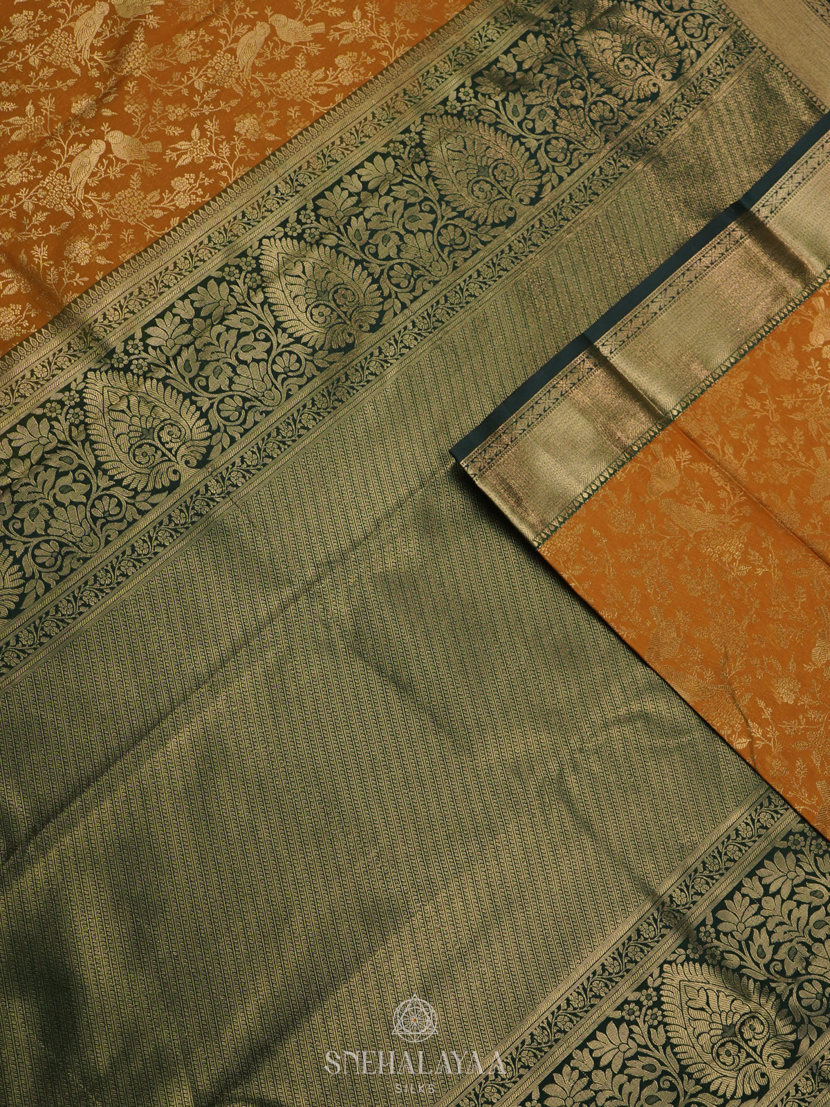 Mustard Yellow Art Silk Saree