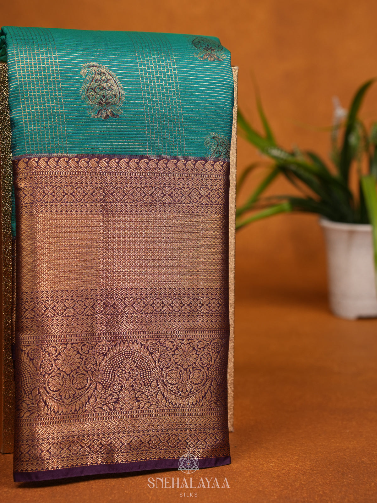 Teal Green Art Silk Saree