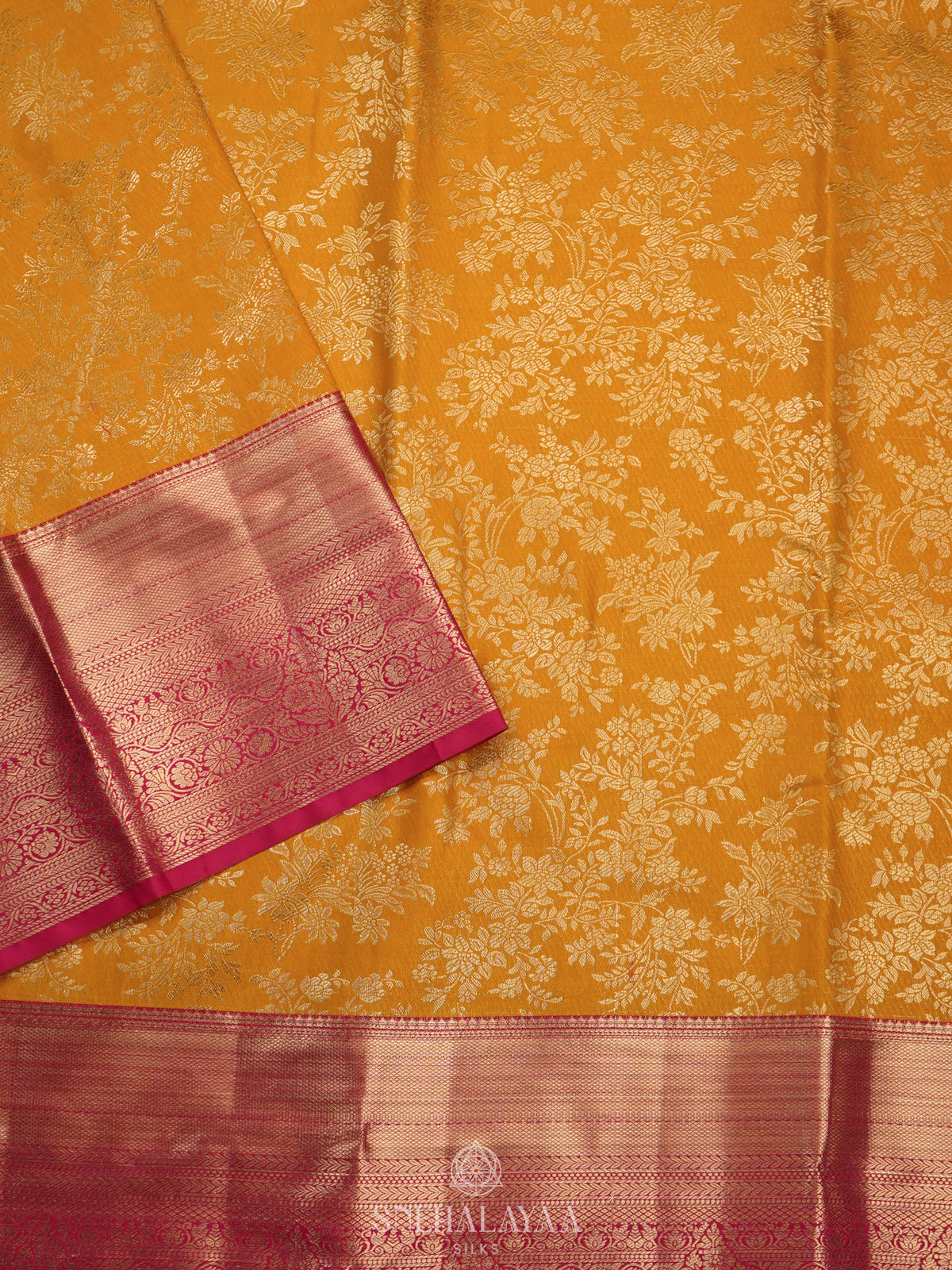 Mango Yellow Art Silk Saree