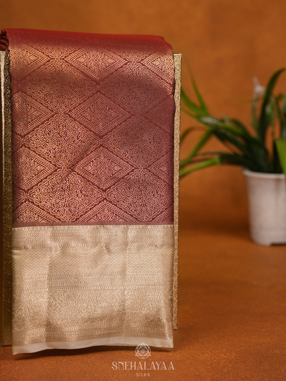 Brown Art Silk Saree