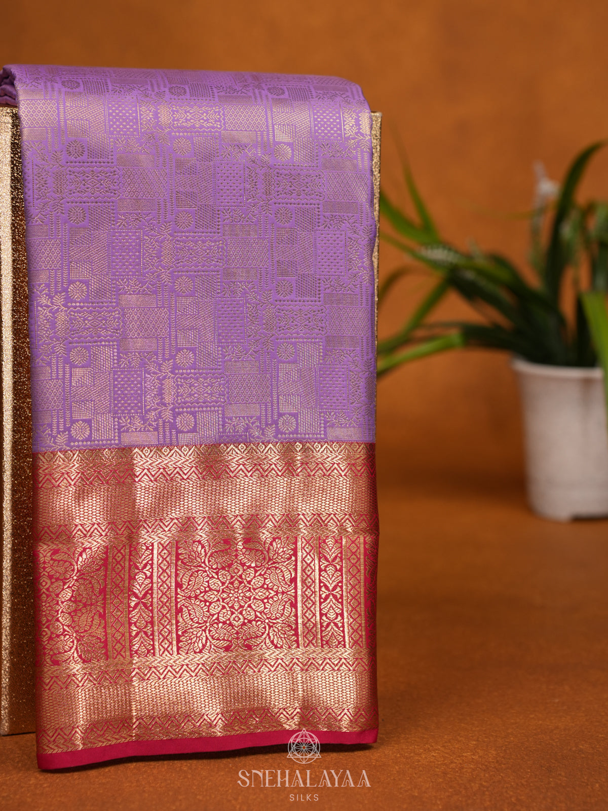Lavender Art Silk Saree