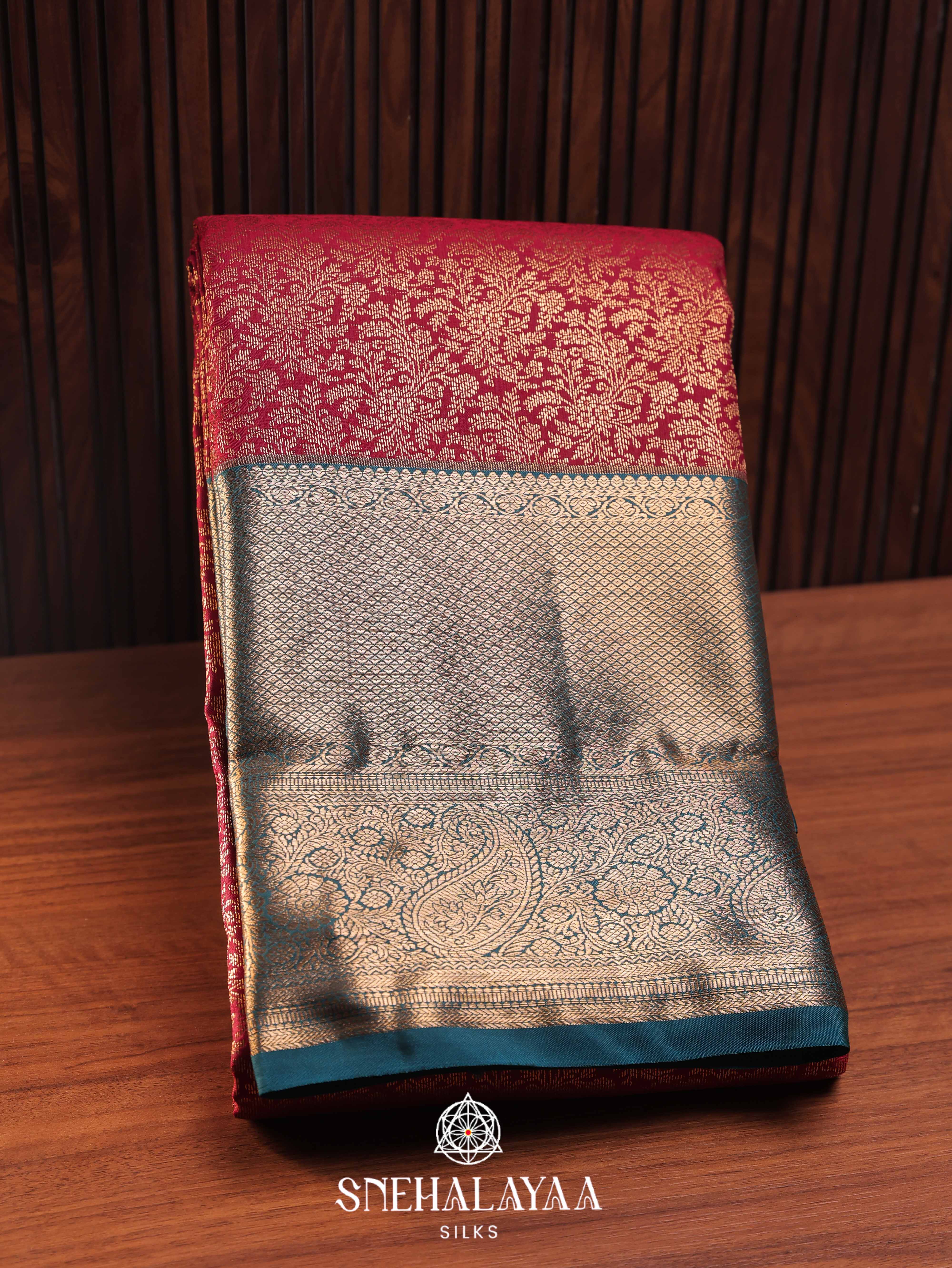 Maroon Art Silk Saree