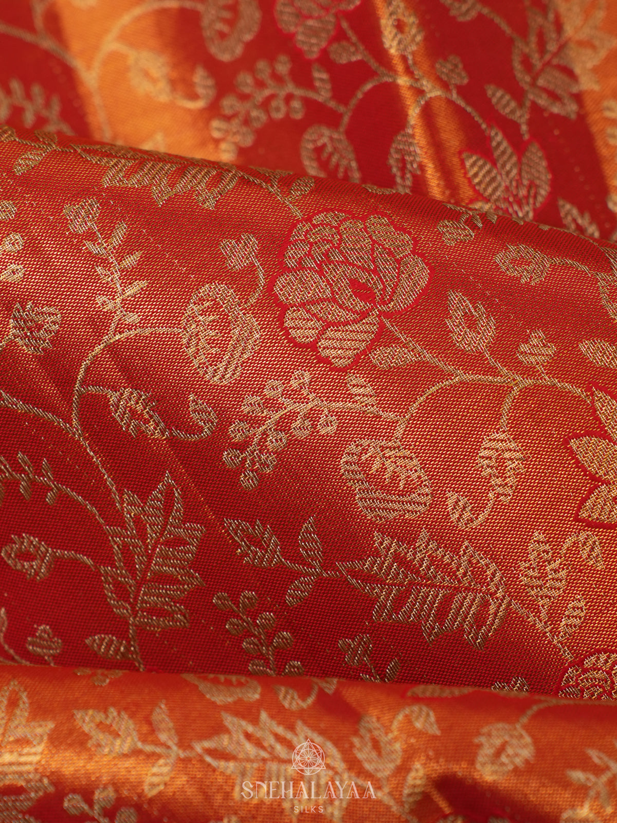 Orange Kanjivaram Silk Saree