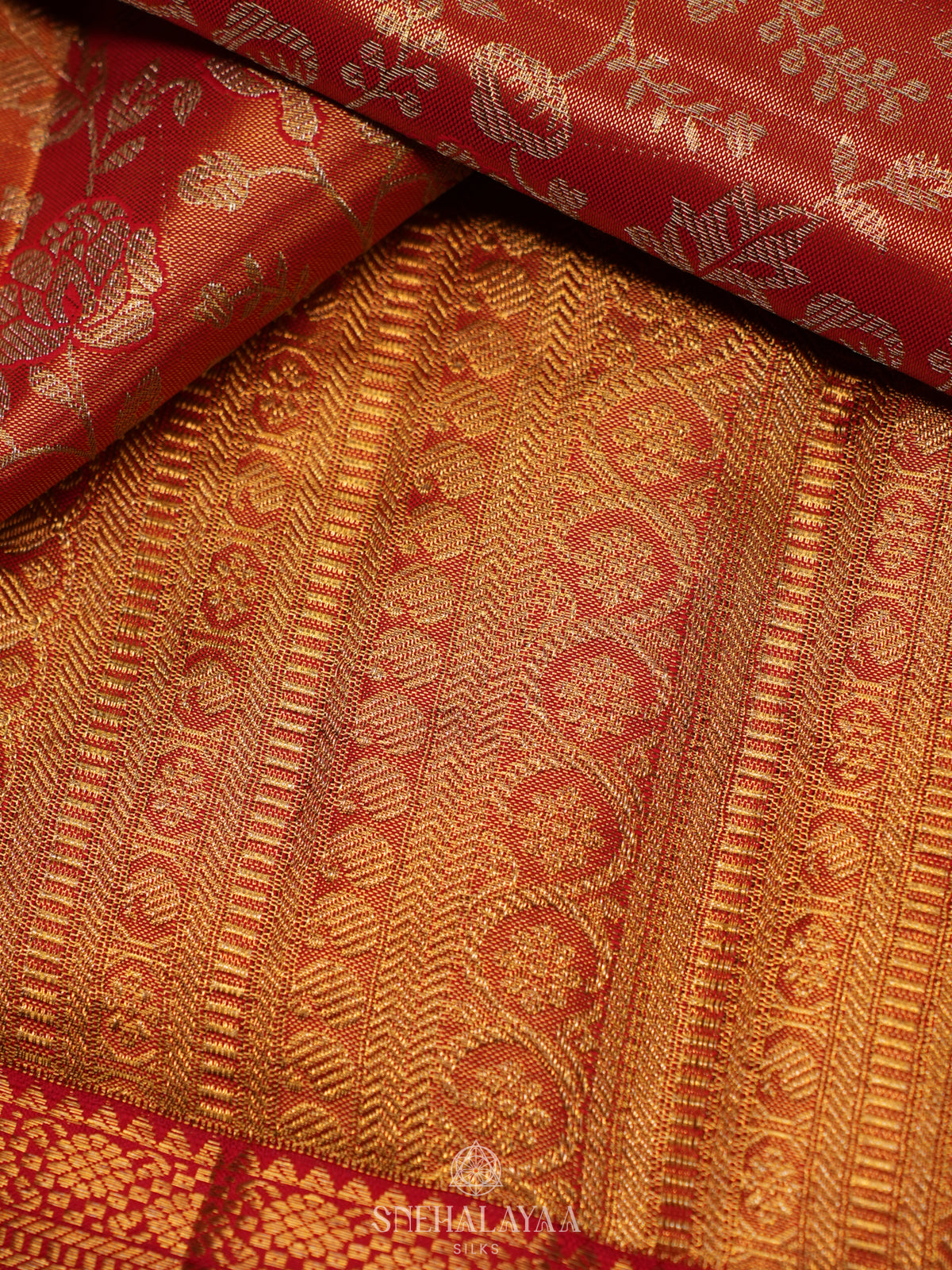 Orange Kanjivaram Silk Saree