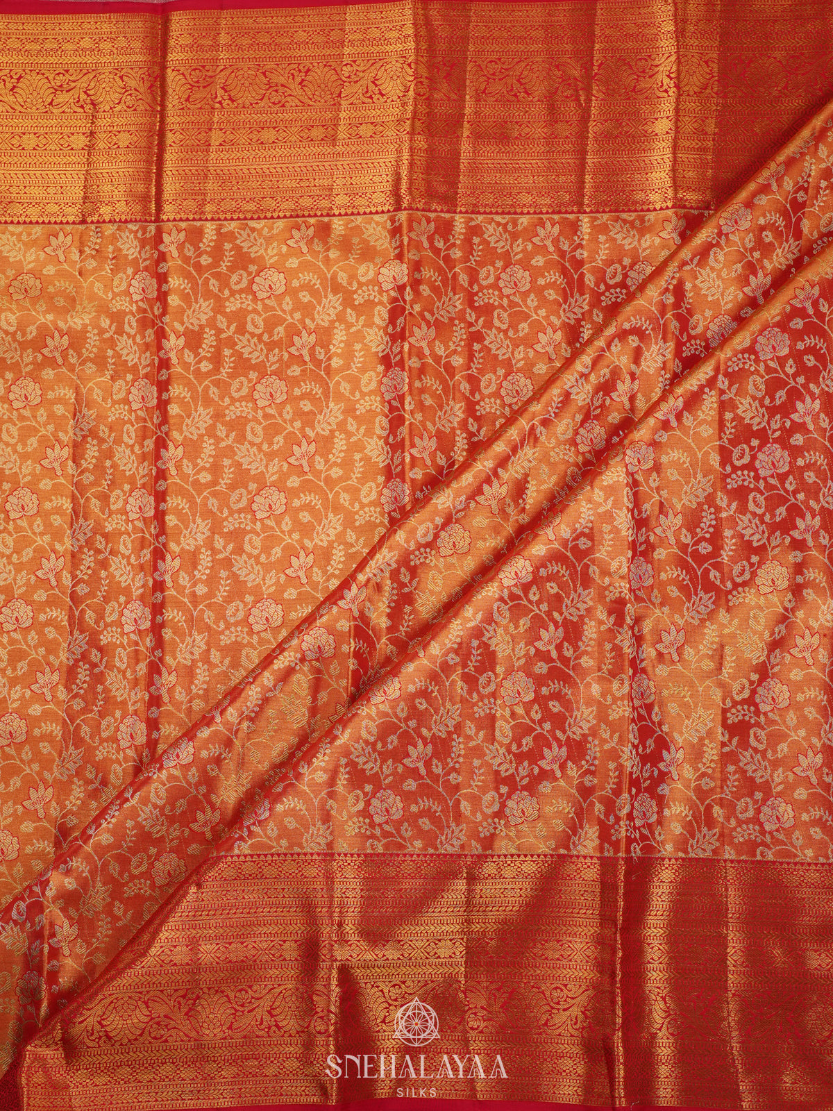 Orange Kanjivaram Silk Saree