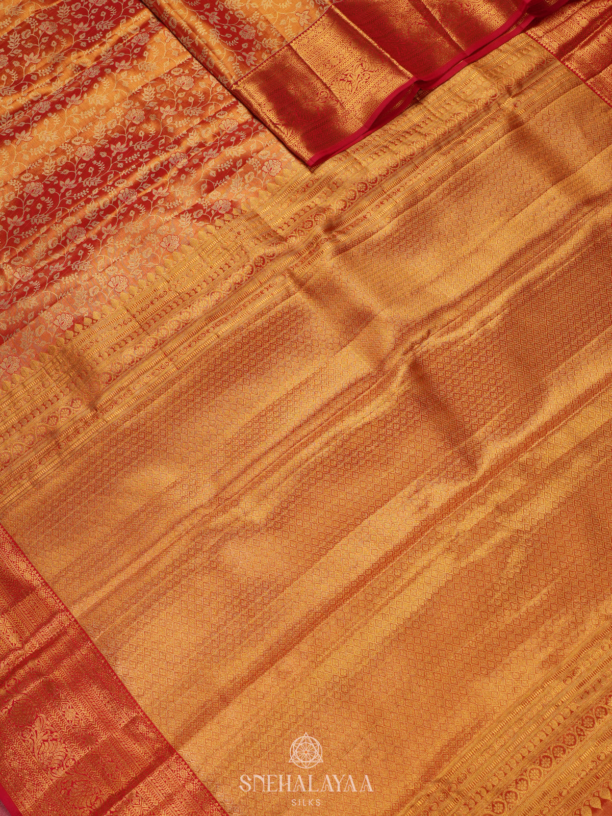 Orange Kanjivaram Silk Saree