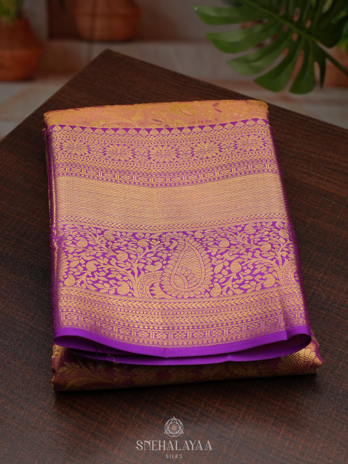 Lilac Kanjivaram Silk Saree