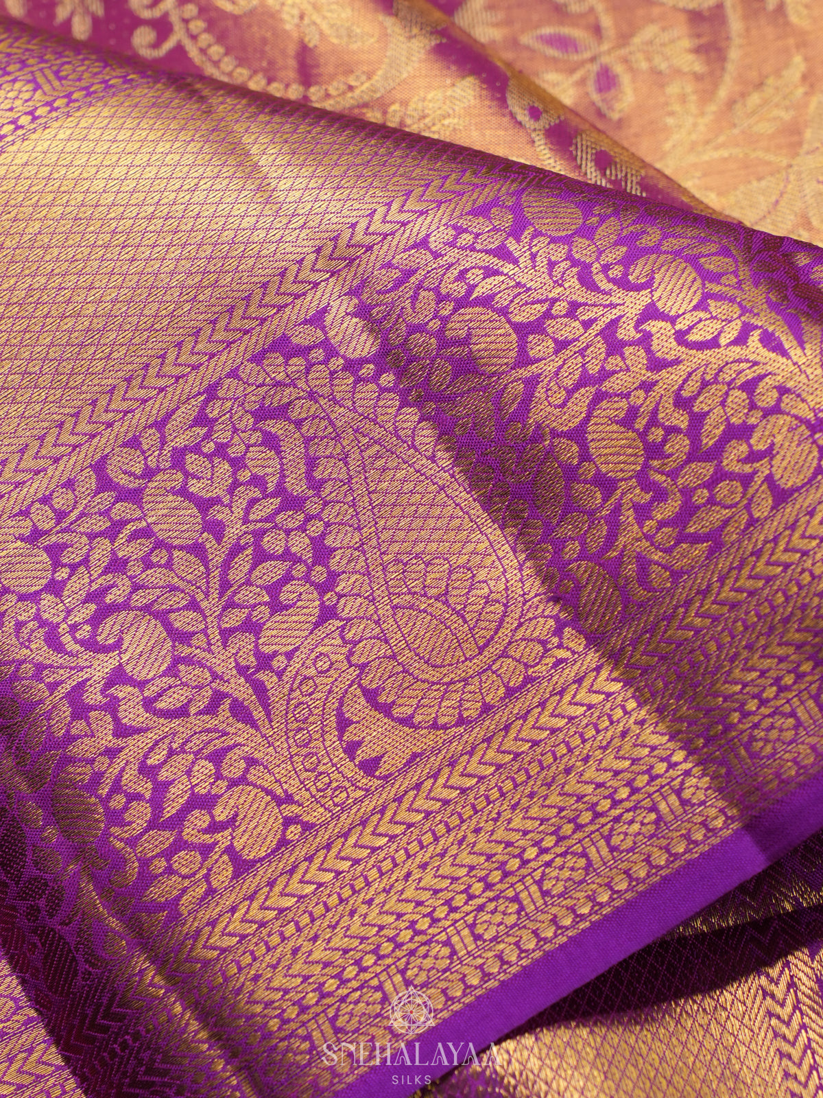 Lilac Kanjivaram Silk Saree