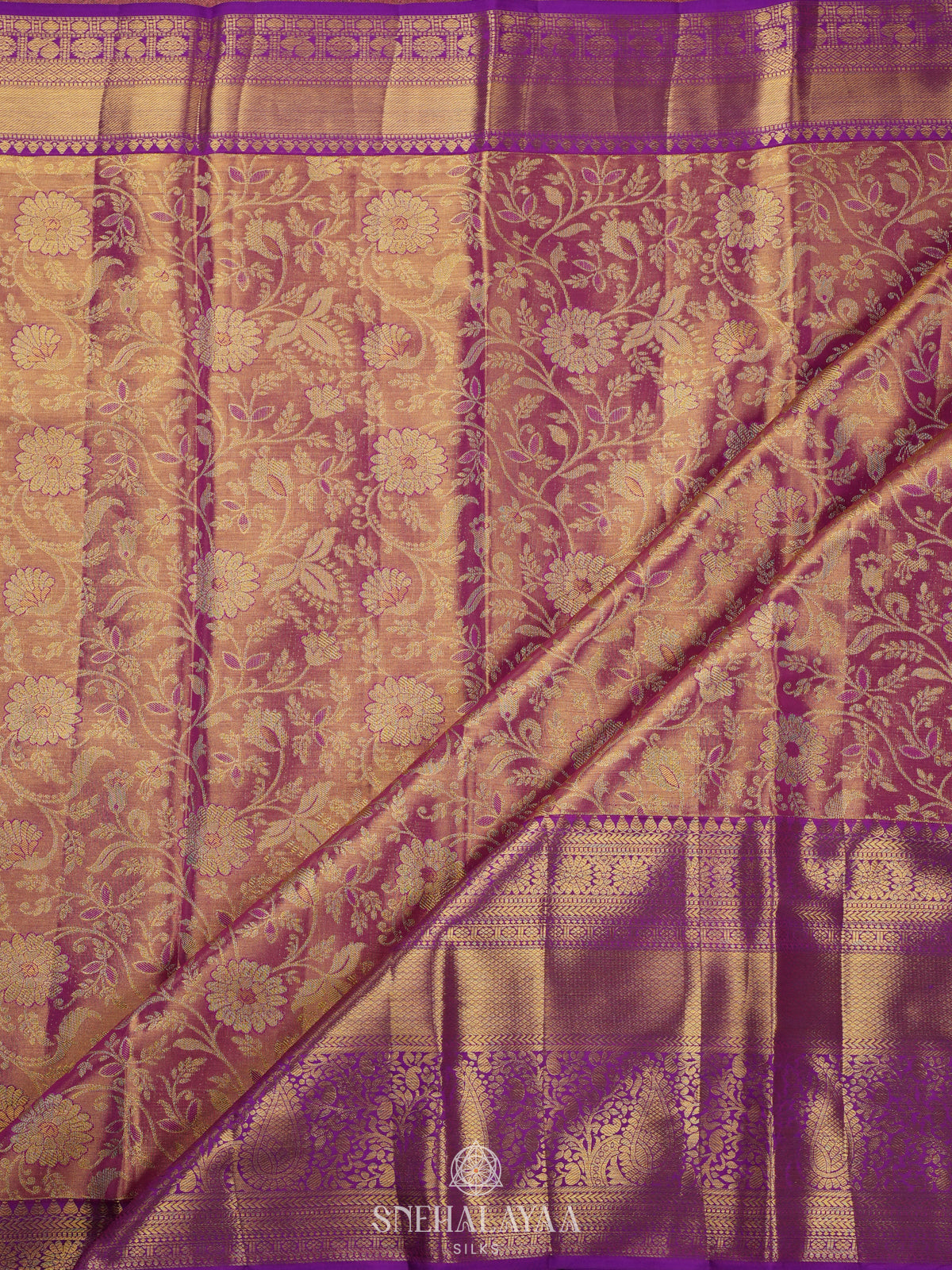 Lilac Kanjivaram Silk Saree