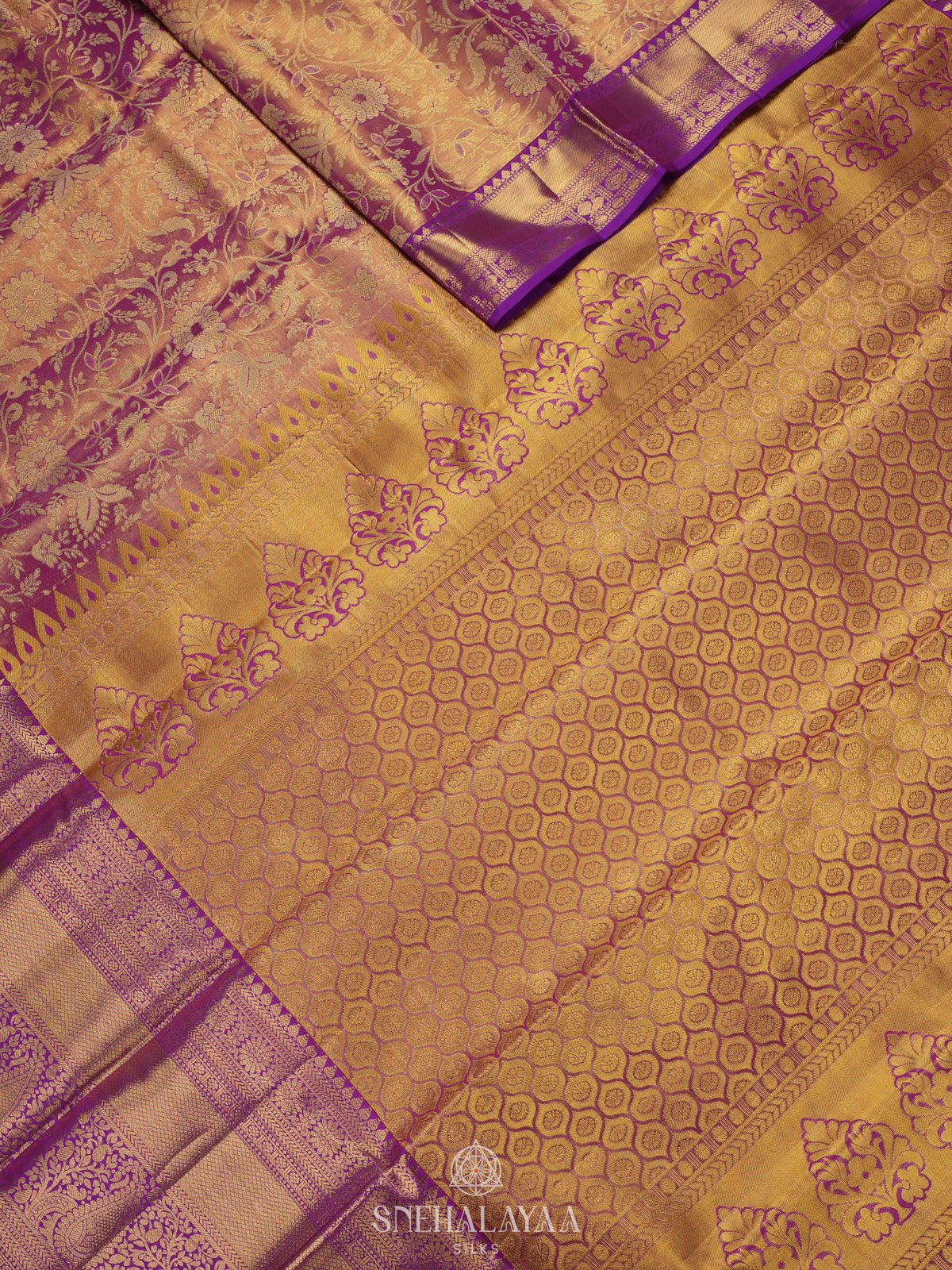 Lilac Kanjivaram Silk Saree