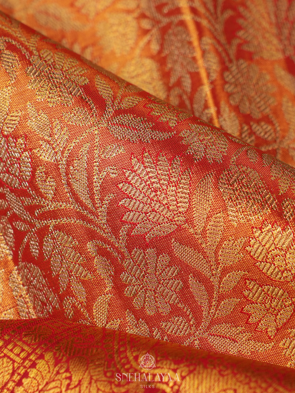 Golden Kanjivaram Silk Saree