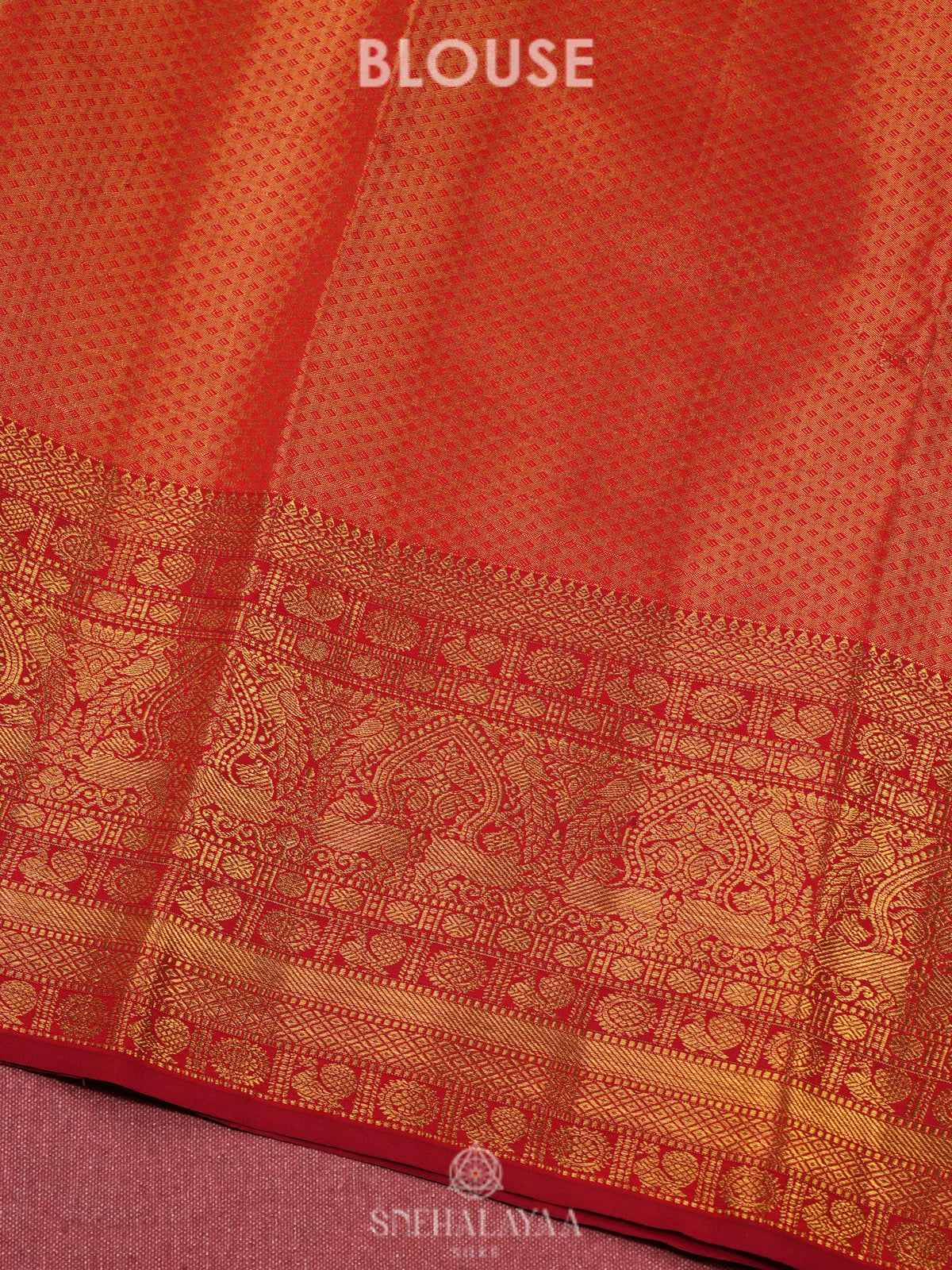 Golden Kanjivaram Silk Saree